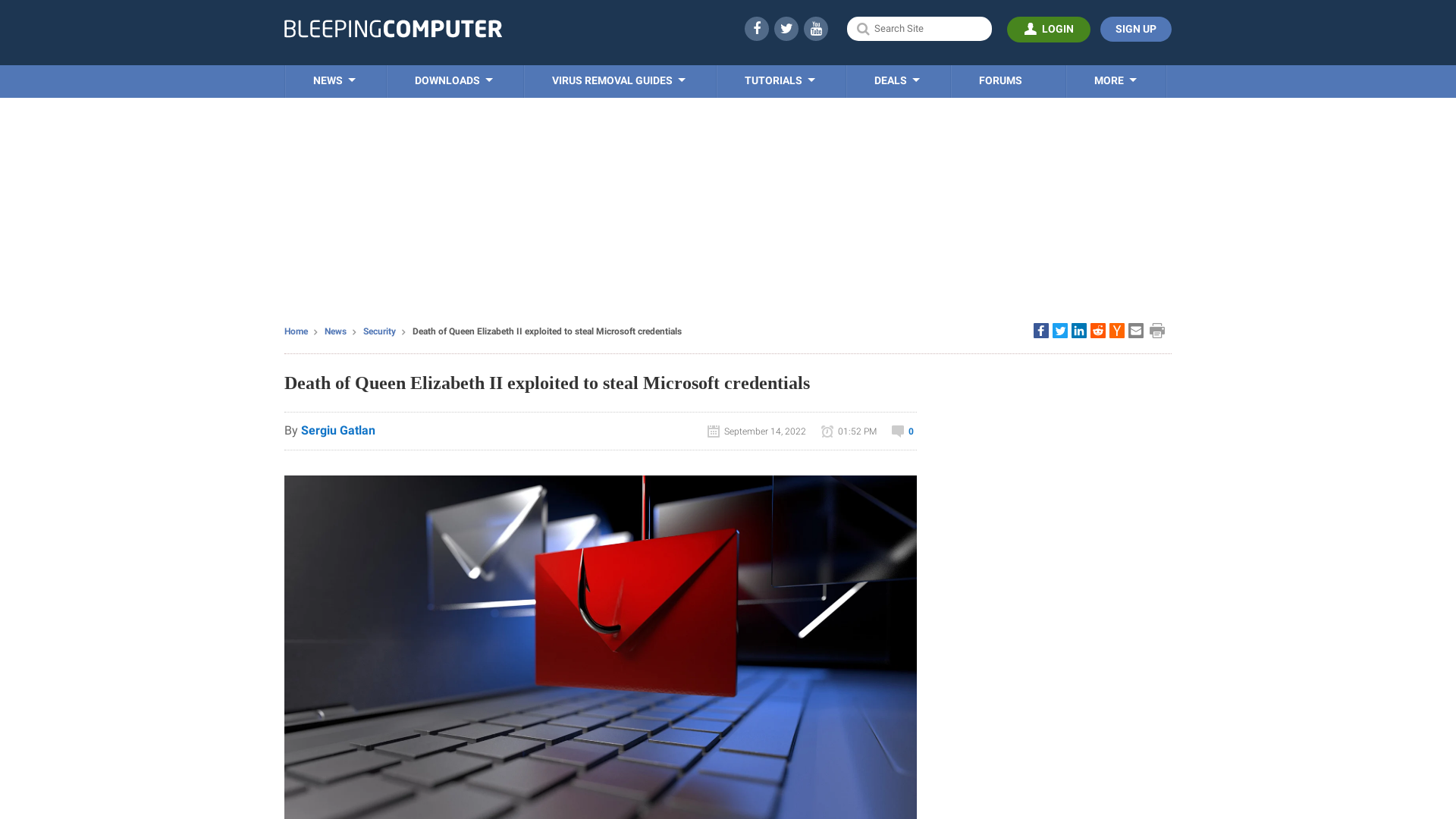 Death of Queen Elizabeth II exploited to steal Microsoft credentials
