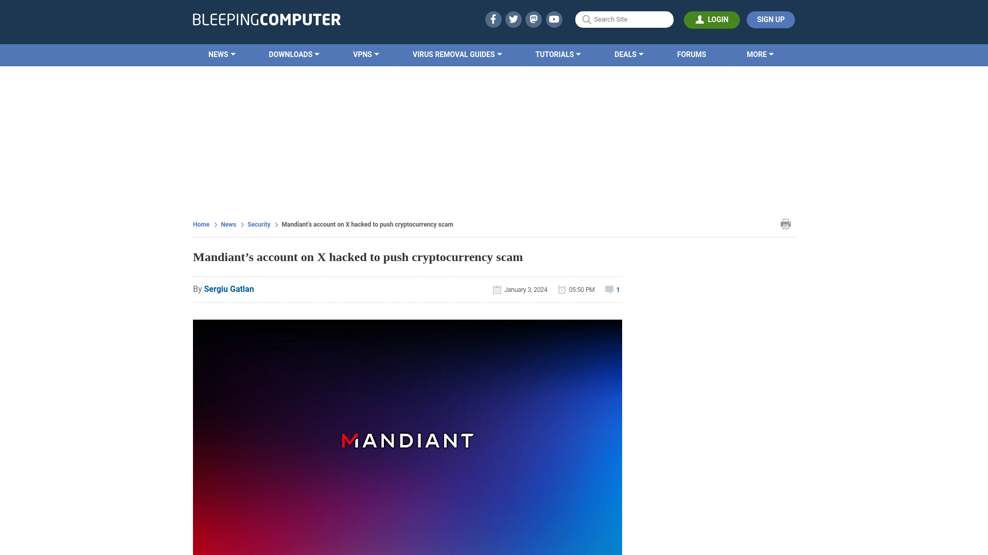 Mandiant’s account on X hacked to push cryptocurrency scam