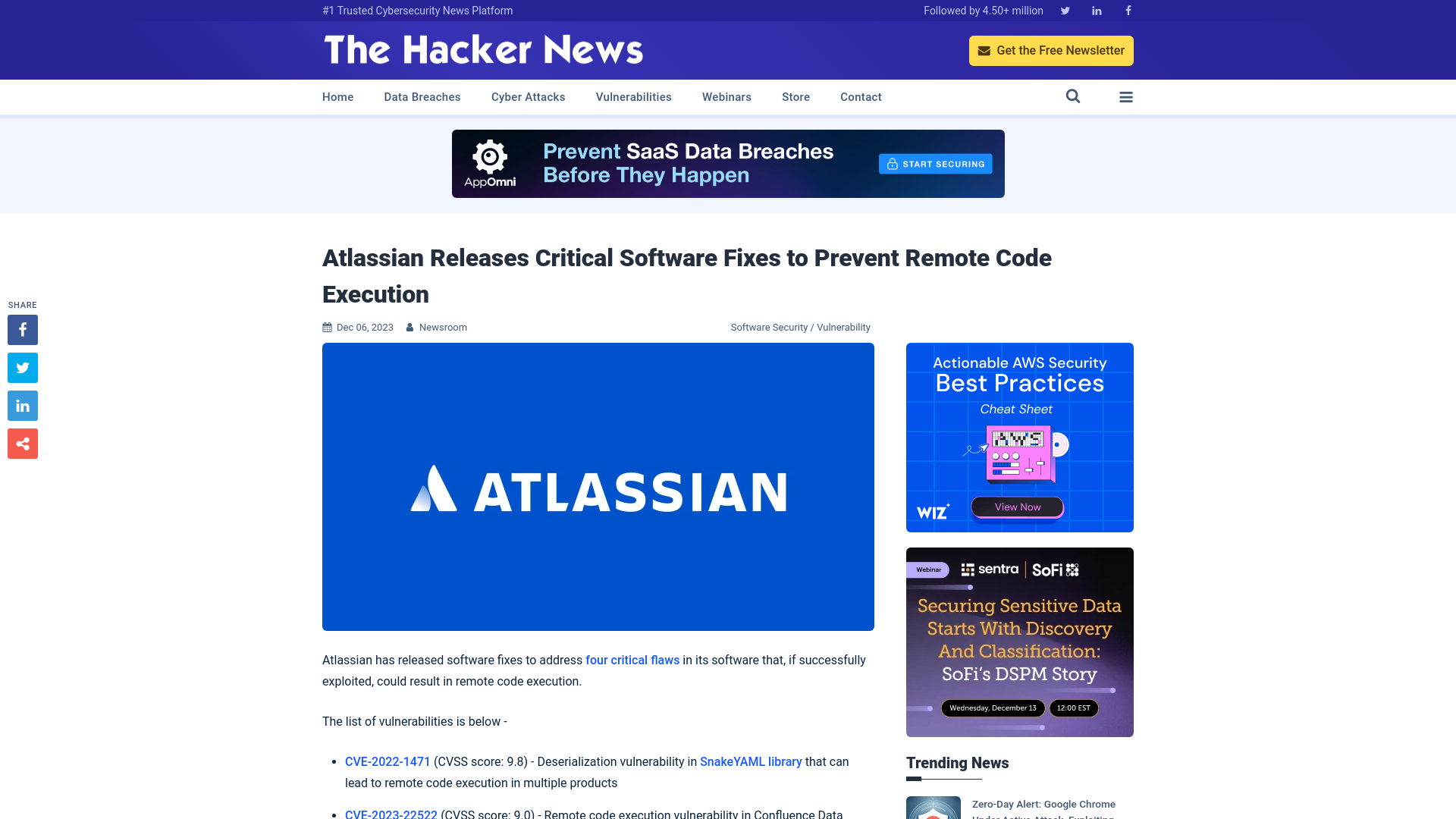 Atlassian Releases Critical Software Fixes to Prevent Remote Code Execution