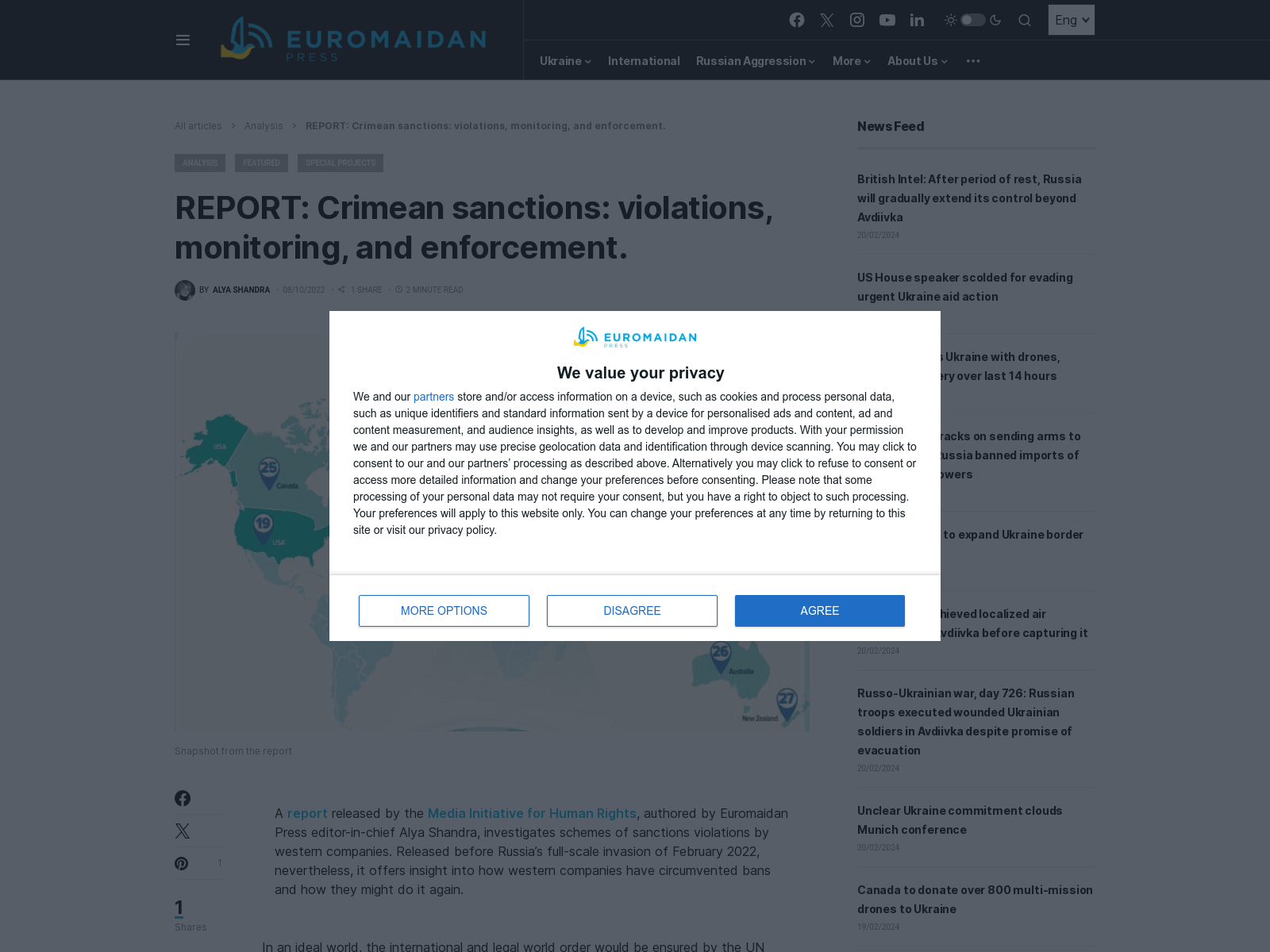 REPORT: Crimean sanctions: violations, monitoring, and enforcement. - Euromaidan Press