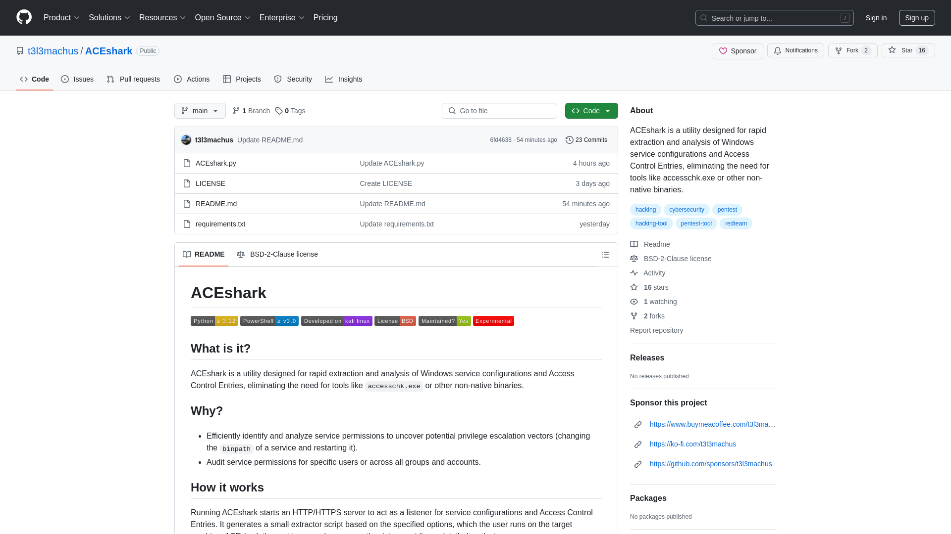 GitHub - t3l3machus/ACEshark: ACEshark is a utility designed for rapid extraction and analysis of Windows service configurations and Access Control Entries, eliminating the need for tools like accesschk.exe or other non-native binaries.