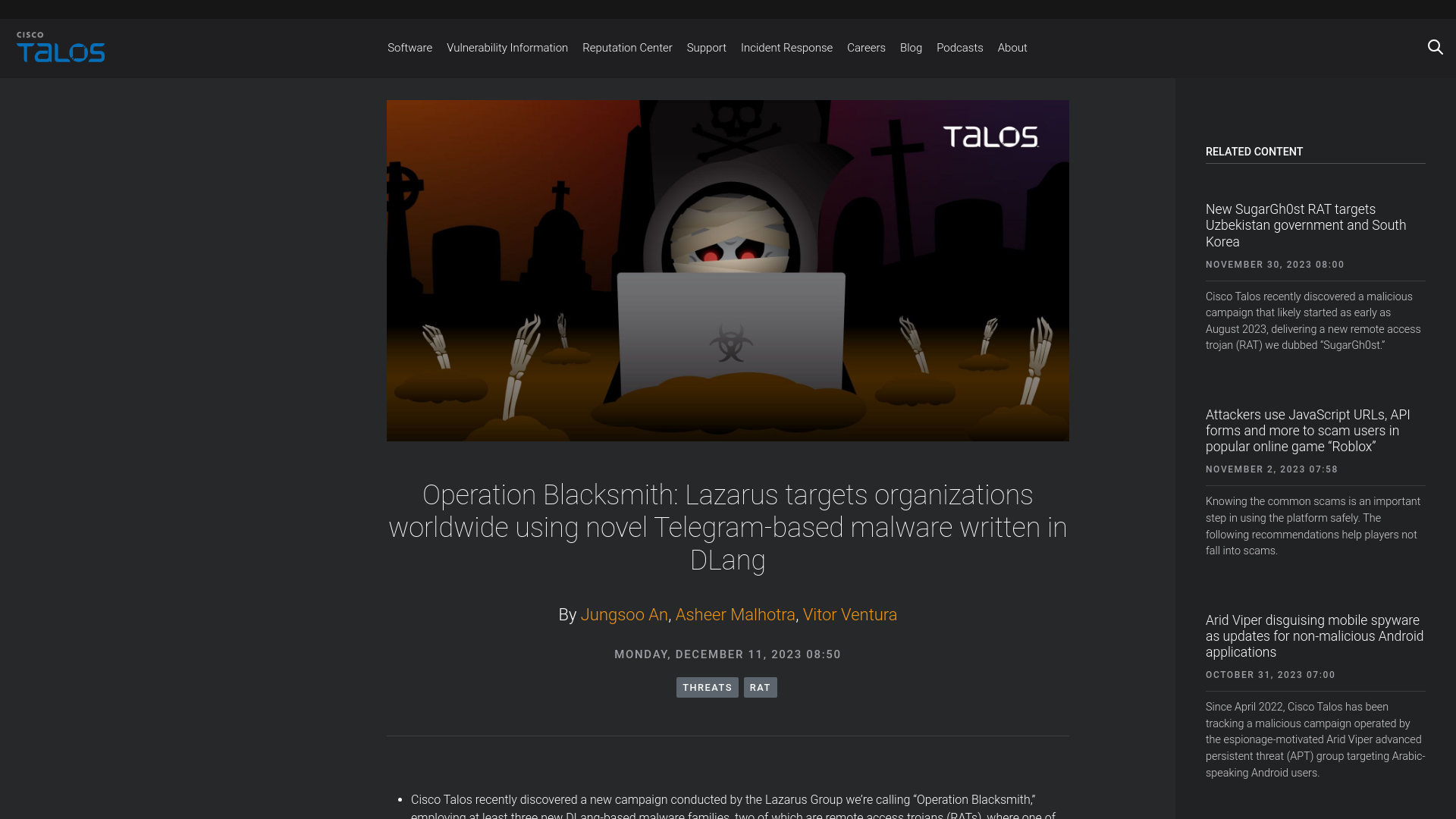 Operation Blacksmith: Lazarus targets organizations worldwide using novel Telegram-based malware written in DLang