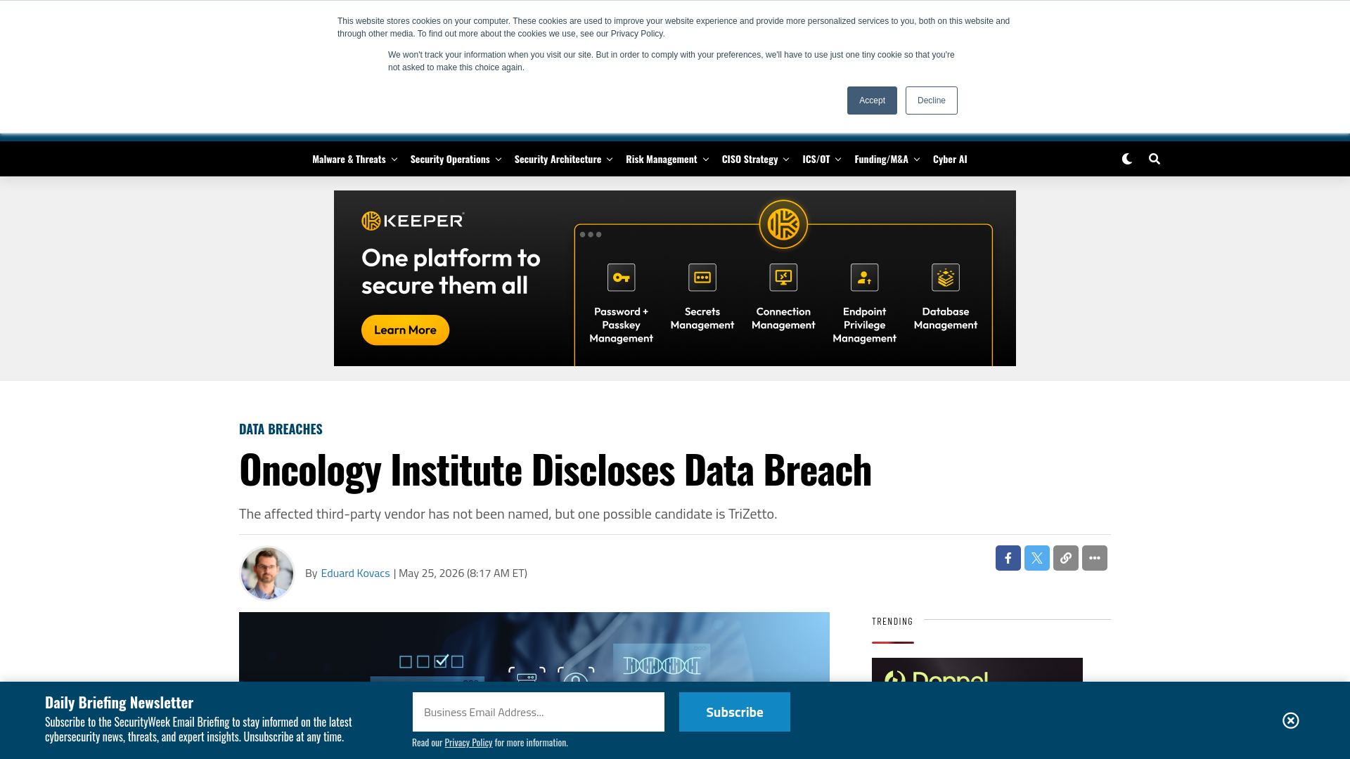 Oncology Institute Discloses Data Breach - SecurityWeek