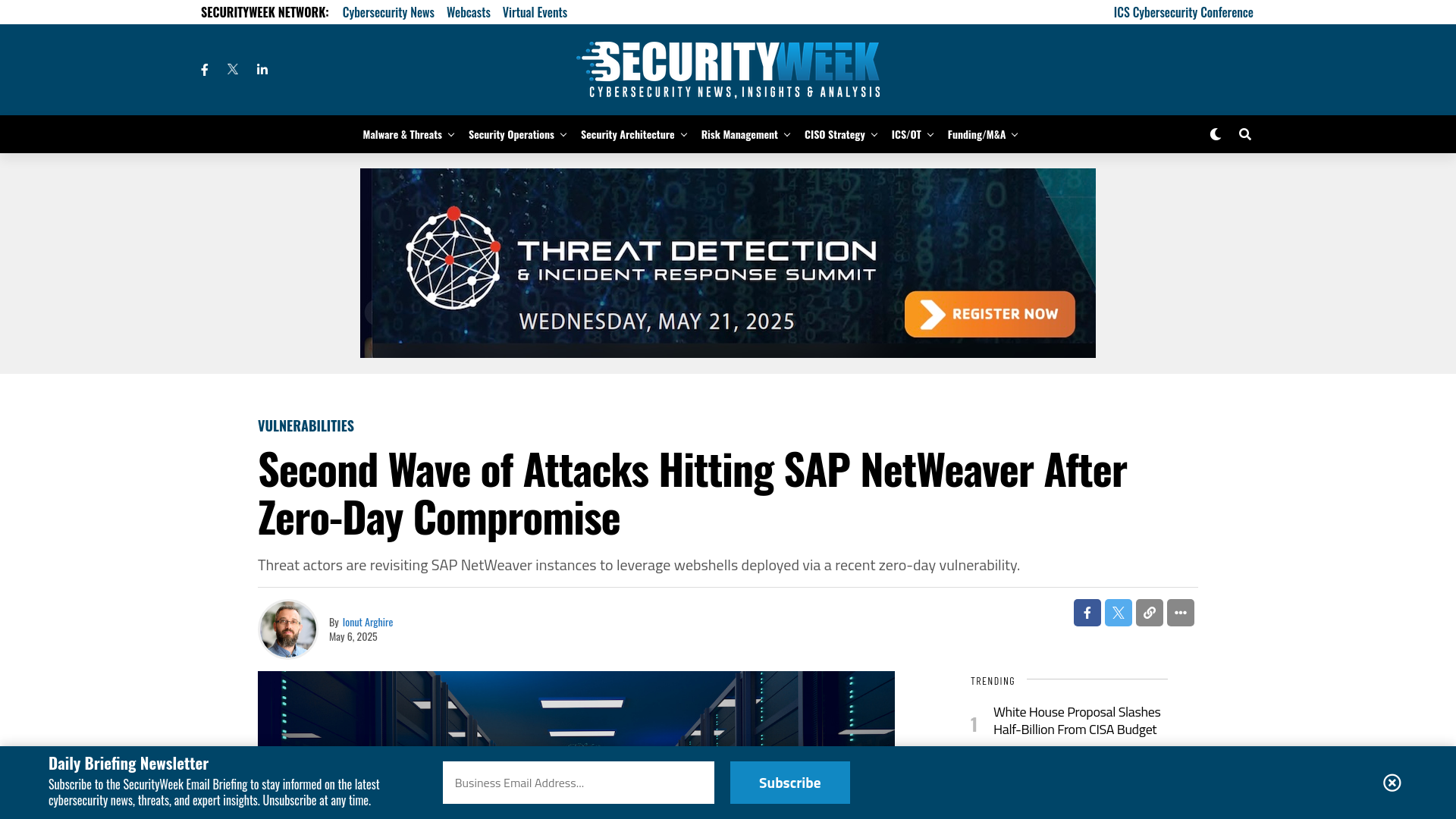Second Wave of Attacks Hitting SAP NetWeaver After Zero-Day Compromise - SecurityWeek