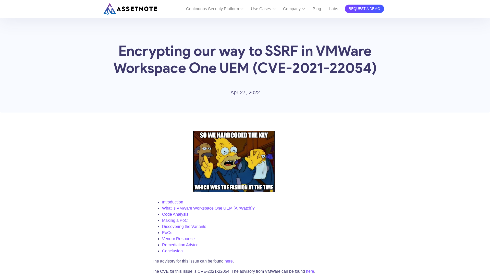 Encrypting our way to SSRF in VMWare Workspace One UEM (CVE-2021-22054) – Assetnote