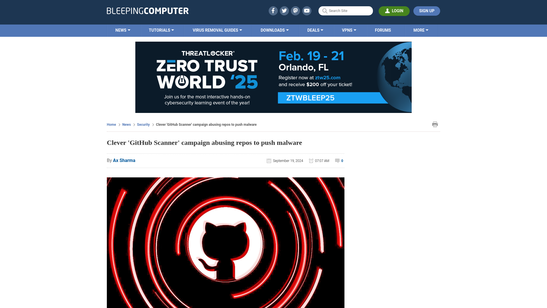 Clever 'GitHub Scanner' campaign abusing repos to push malware