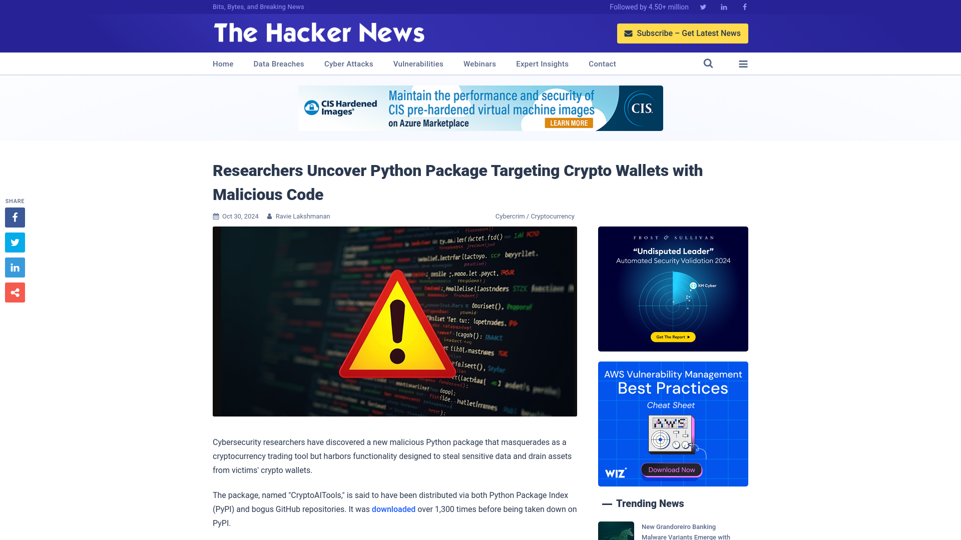 Researchers Uncover Python Package Targeting Crypto Wallets with Malicious Code