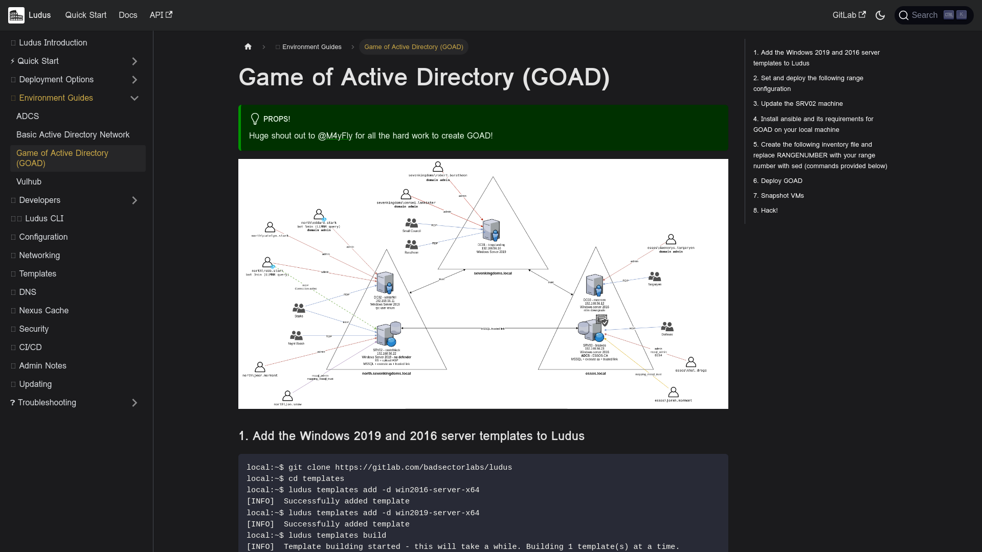 Game of Active Directory (GOAD) | Ludus