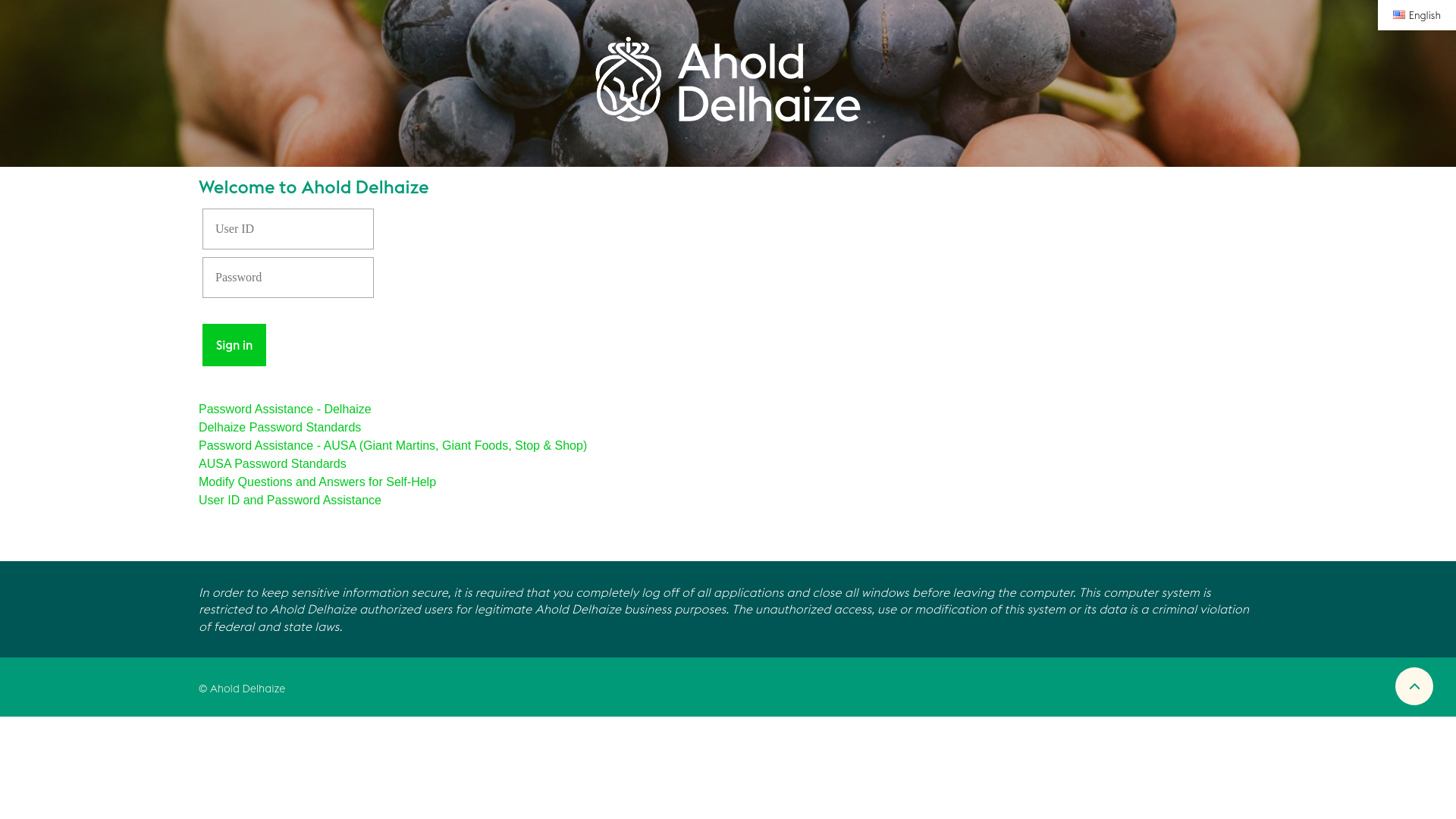 Ahold Delhaize US Login