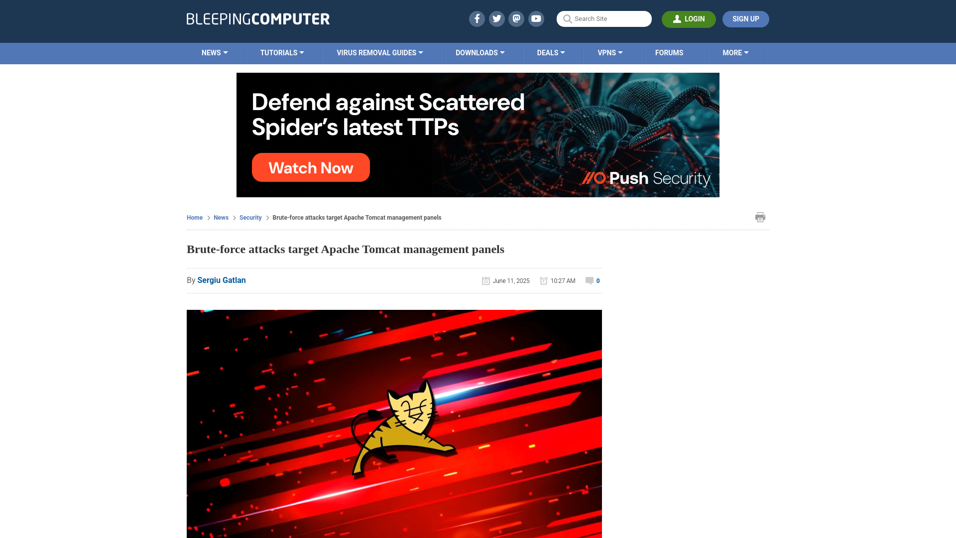 Brute-force attacks target Apache Tomcat management panels