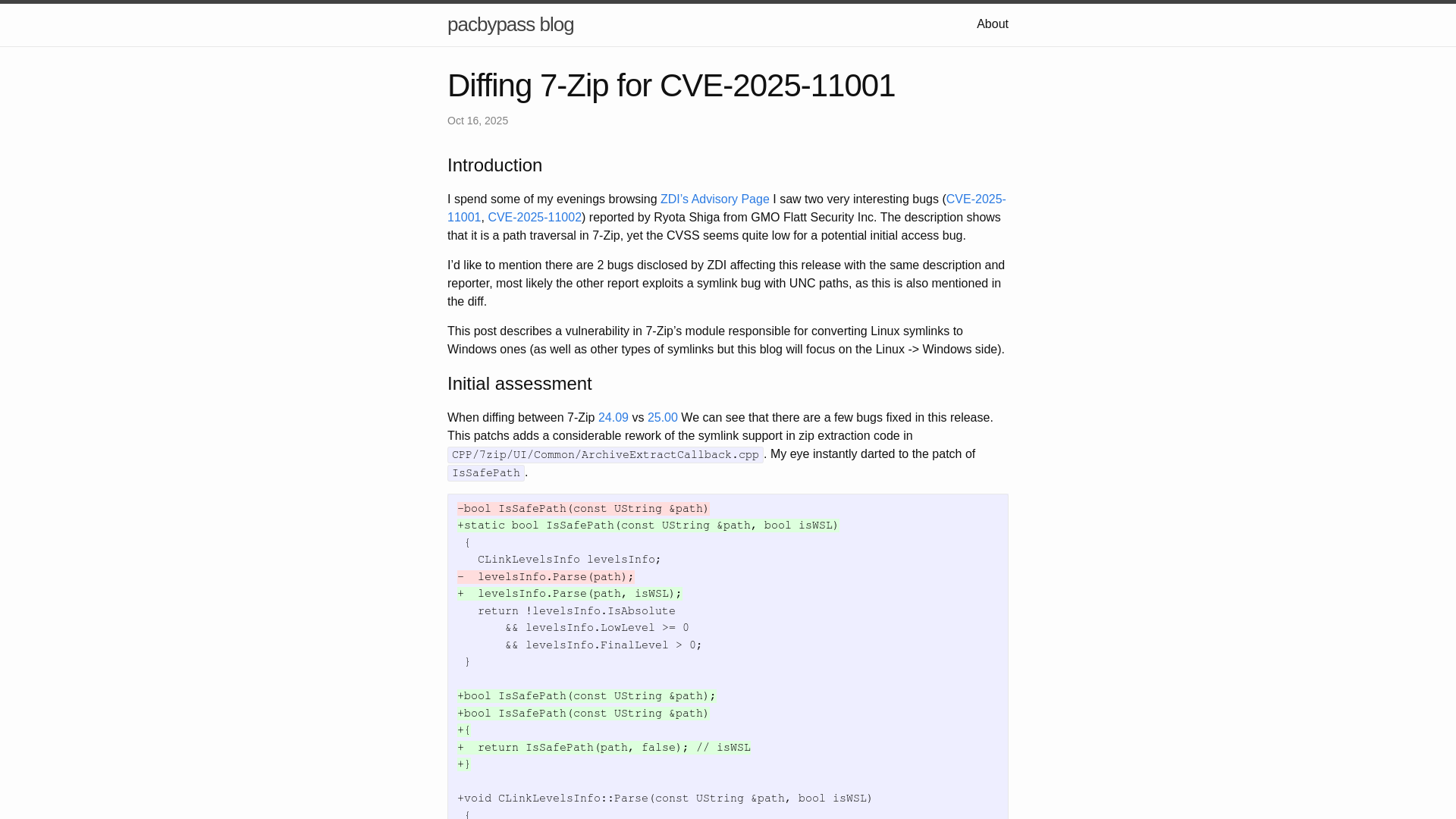 Diffing 7-Zip for CVE-2025-11001 | pacbypass blog