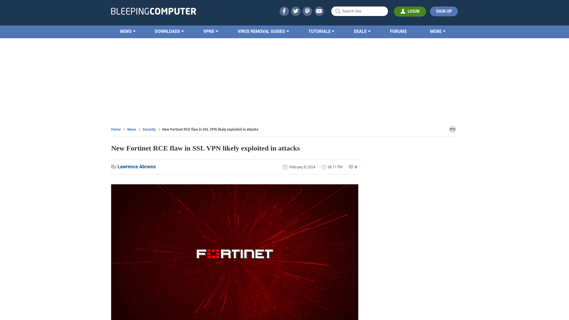 New Fortinet RCE flaw in SSL VPN likely exploited in attacks