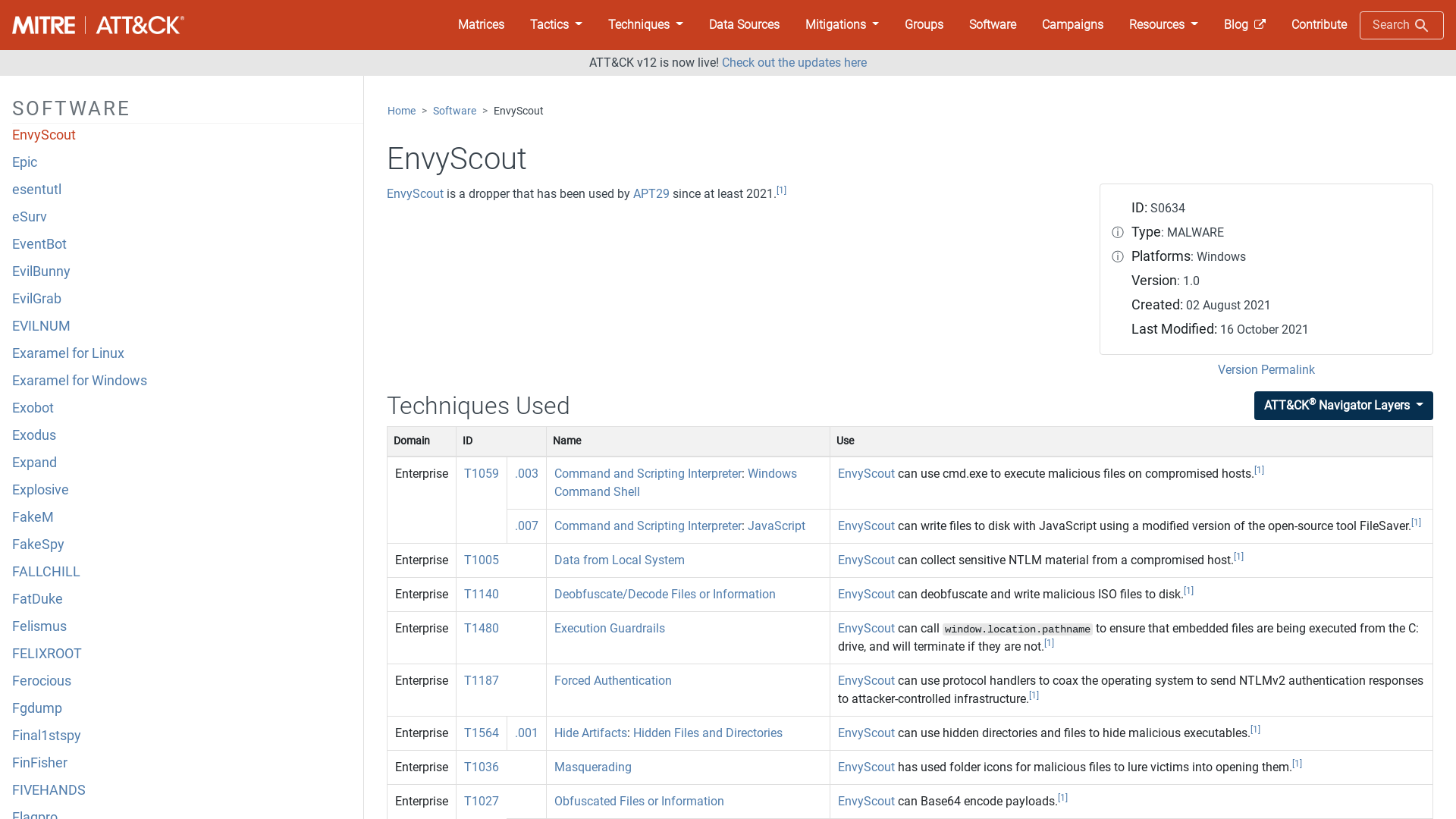 EnvyScout, Software S0634 | MITRE ATT&CK®