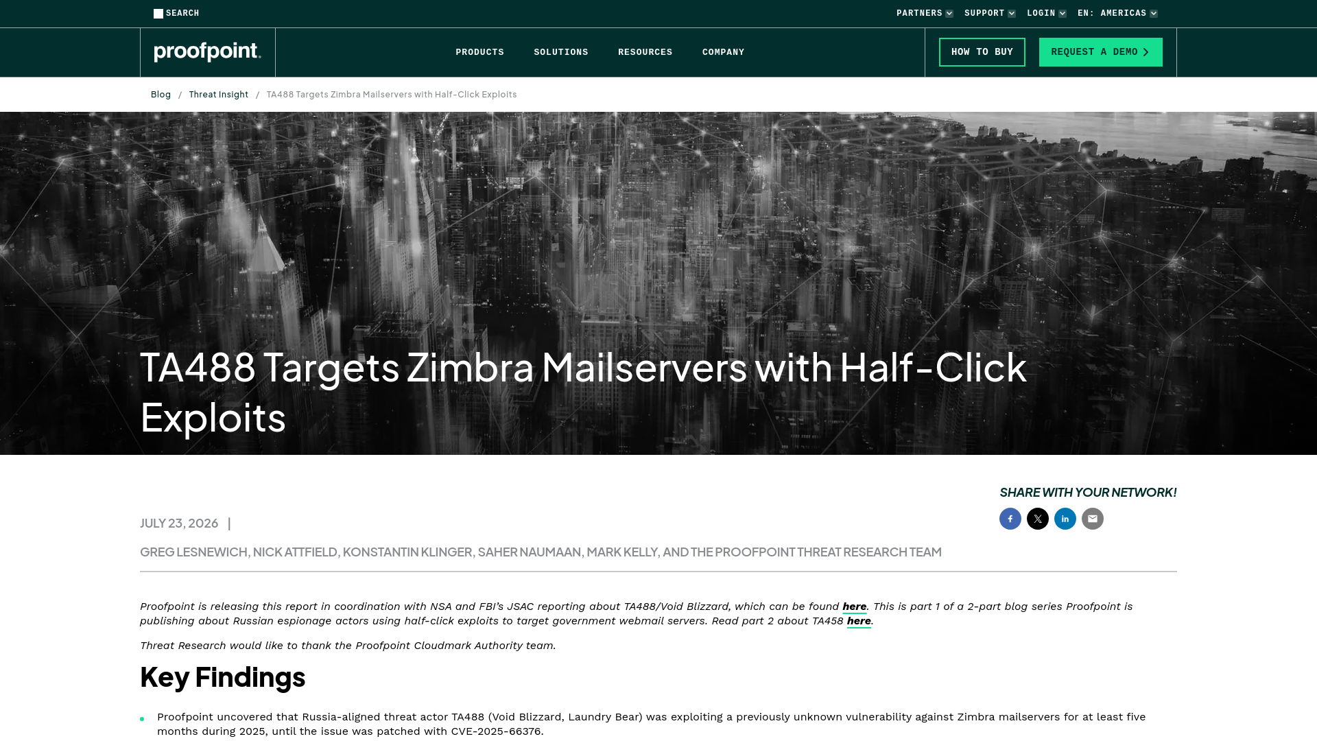 TA488 Targets Zimbra Mailservers with Half-Click Exploits | Proofpoint US