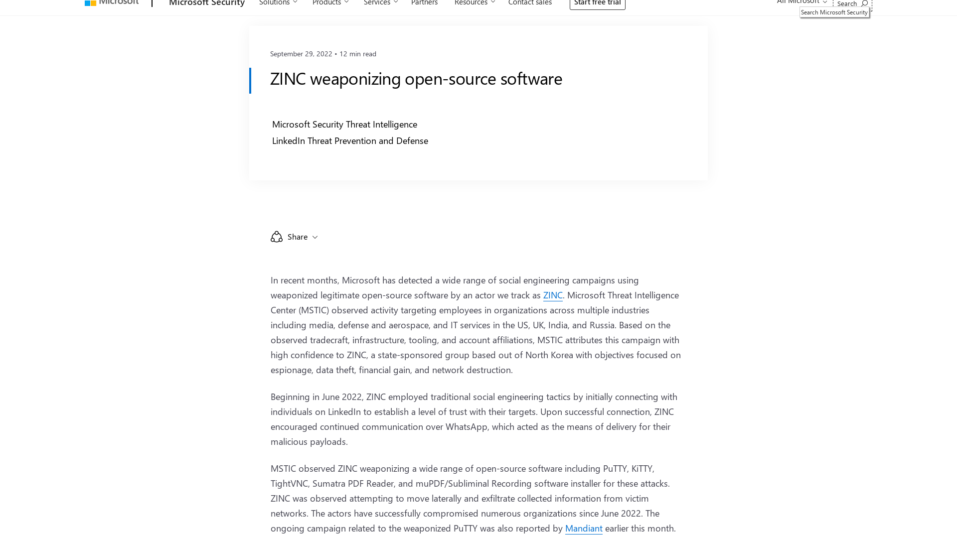 ZINC weaponizing open-source software - Microsoft Security Blog