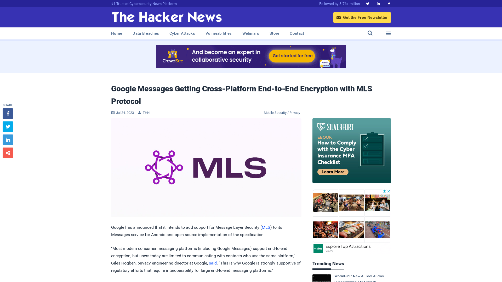 Google Messages Getting Cross-Platform End-to-End Encryption with MLS Protocol