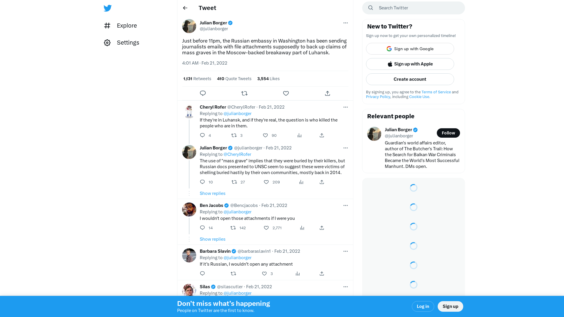 Julian Borger on Twitter: "Just before 11pm, the Russian embassy in Washington has been sending journalists emails with file attachments supposedly to back up claims of mass graves in the Moscow-backed breakaway part of Luhansk." / Twitter