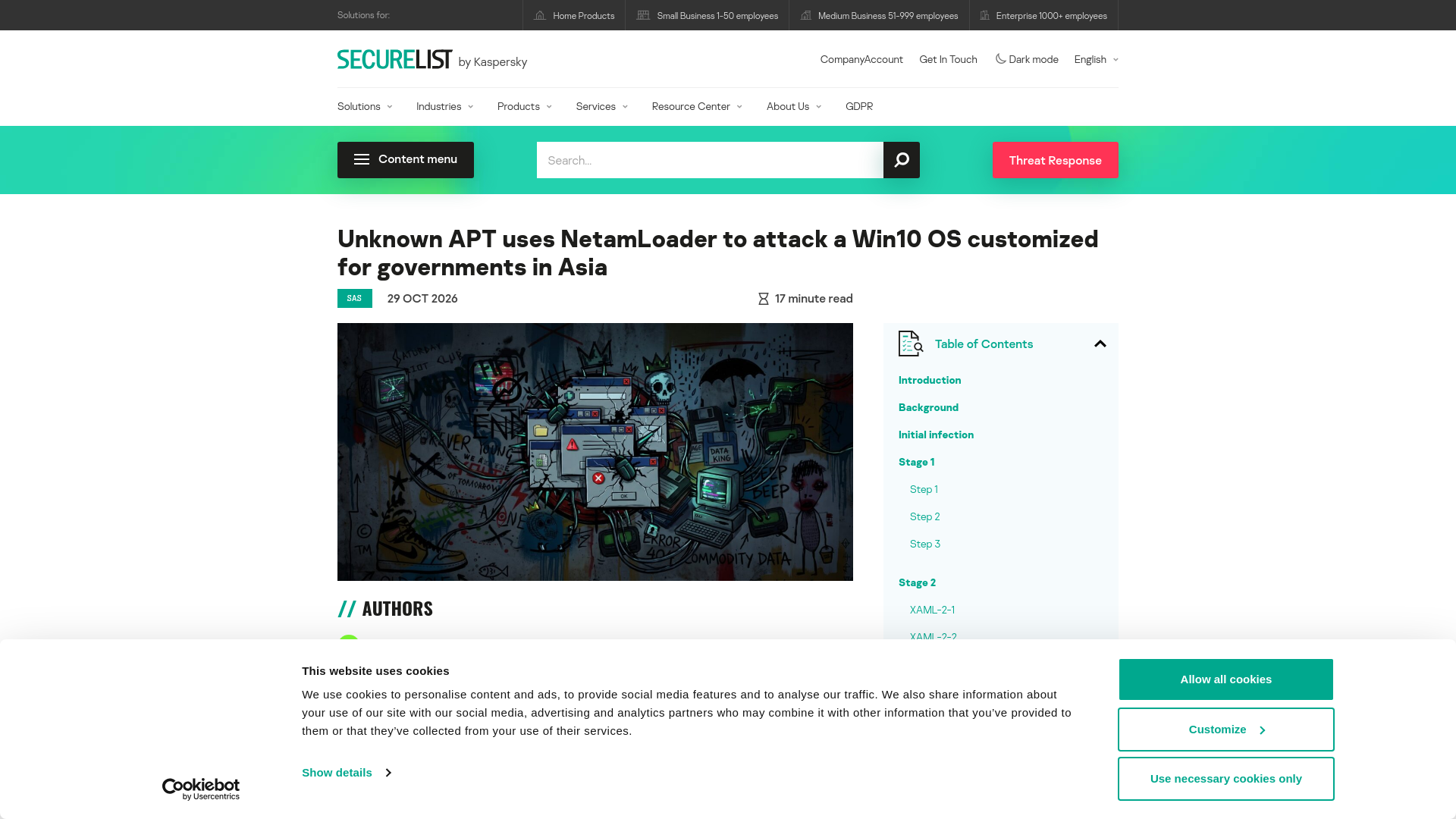 Unknown APT uses NetamLoader to attack a Win10 OS customized for governments in Asia | Securelist