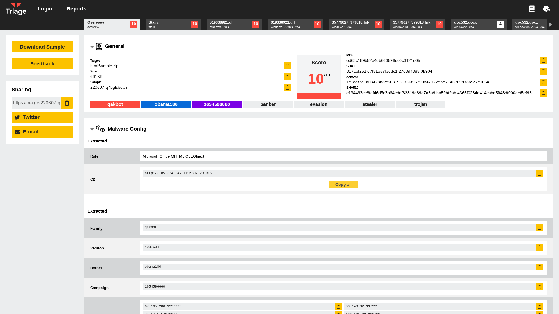 Hatching Triage | Malware sandboxing report by Hatching Triage