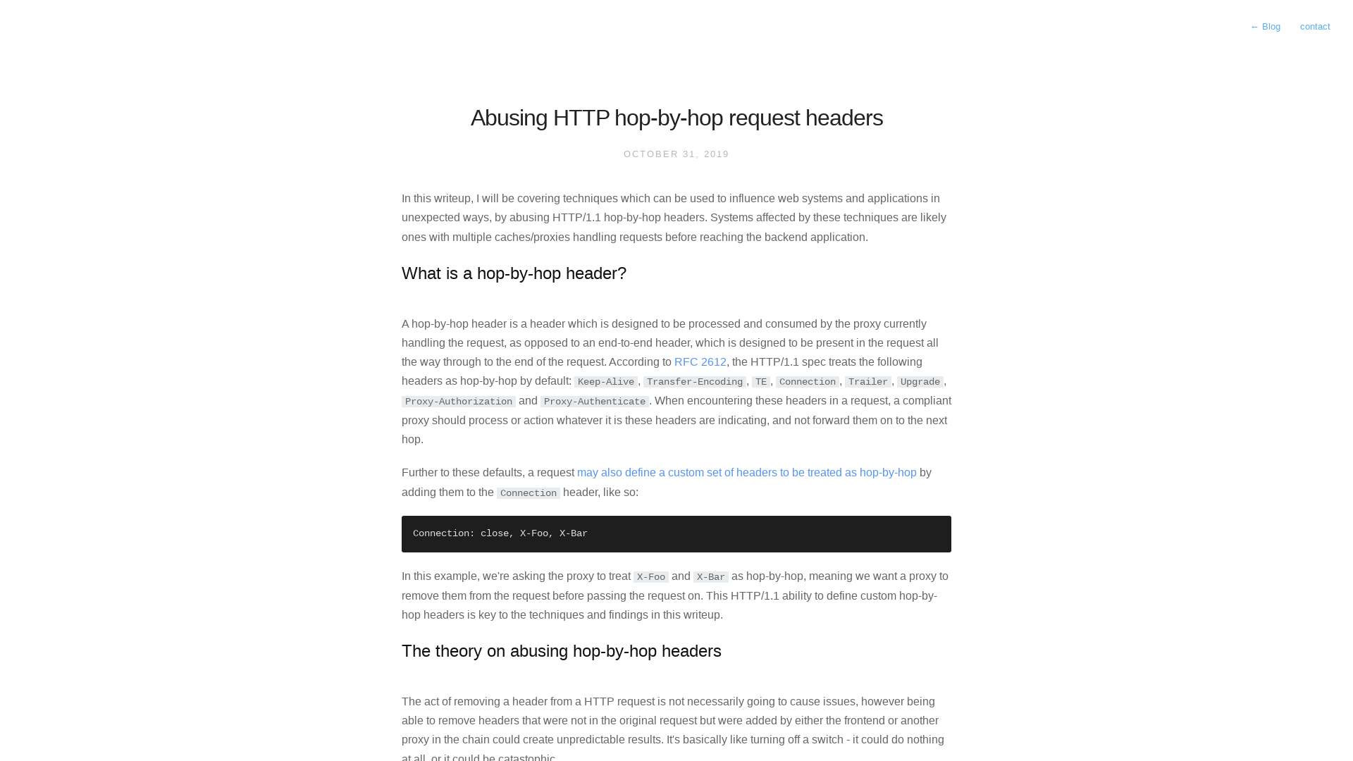 Abusing HTTP hop-by-hop request headers - Nathan Davison