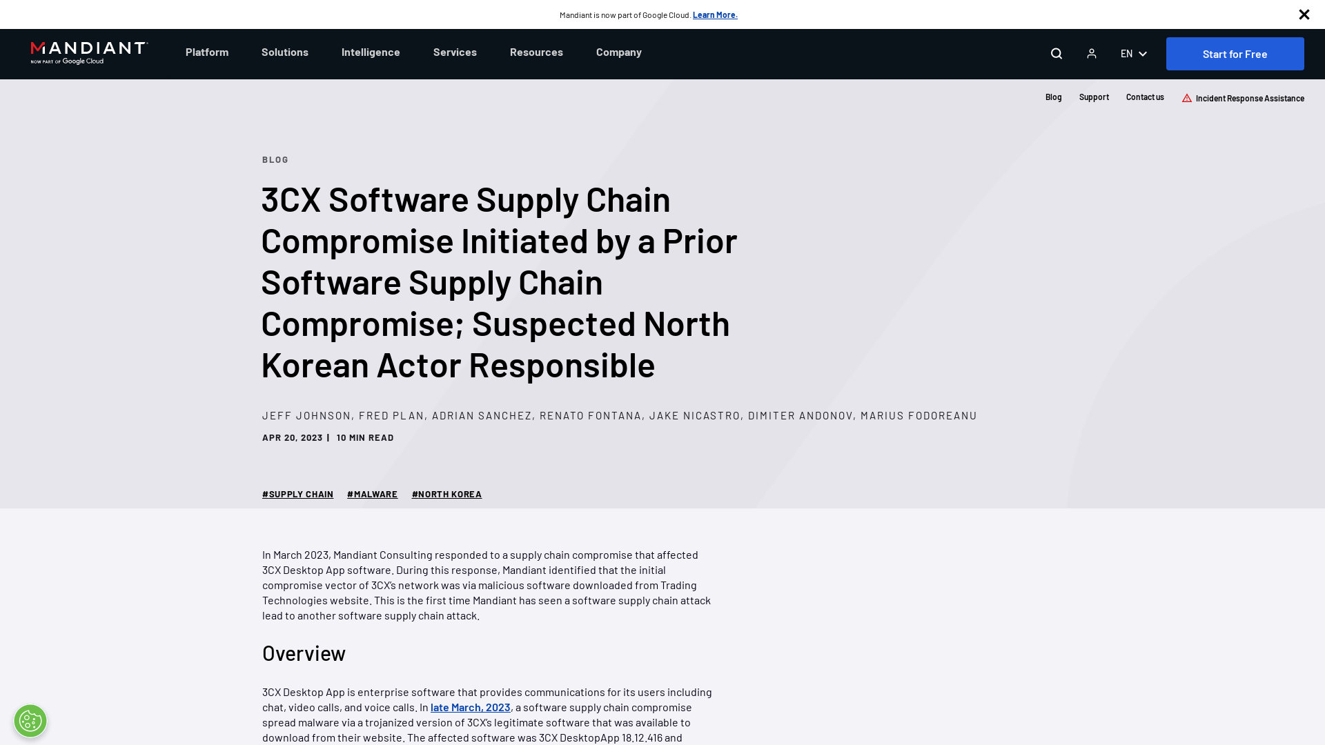 3CX Software Supply Chain Compromise Initiated by a Prior Software Supply Chain Compromise; Suspected North Korean Actor Responsible | Mandiant