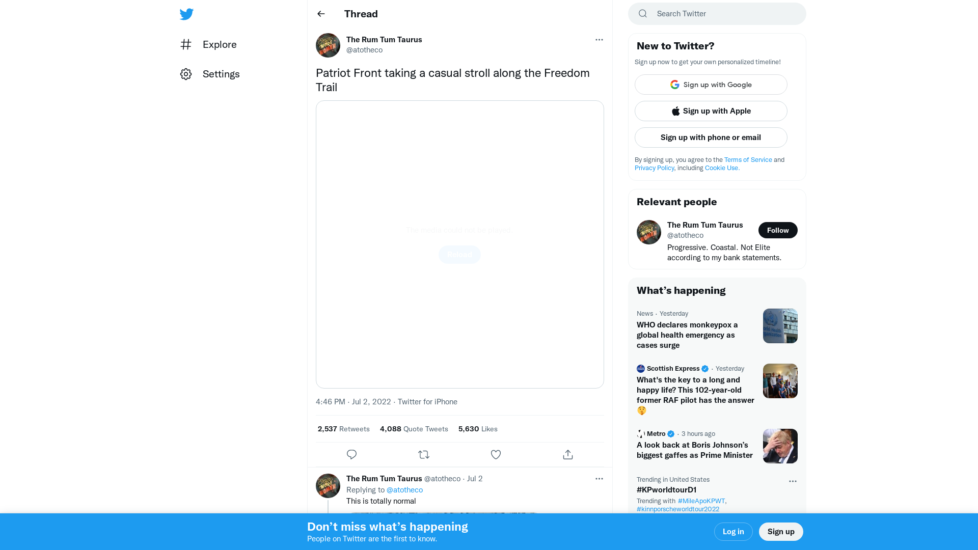 The Rum Tum Taurus on Twitter: "Patriot Front taking a casual stroll along the Freedom Trail https://t.co/bDt0vMkgkp" / Twitter