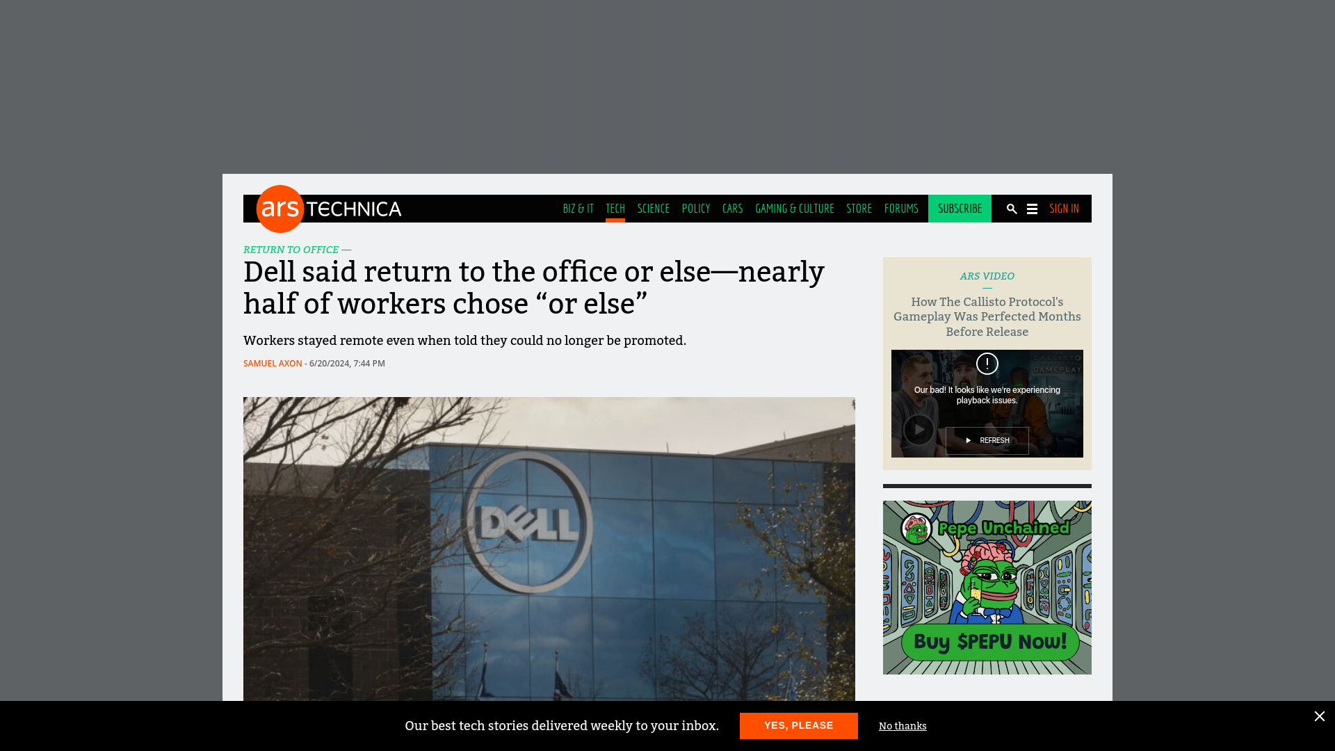 Dell said return to the office or else—nearly half of workers chose “or else” | Ars Technica