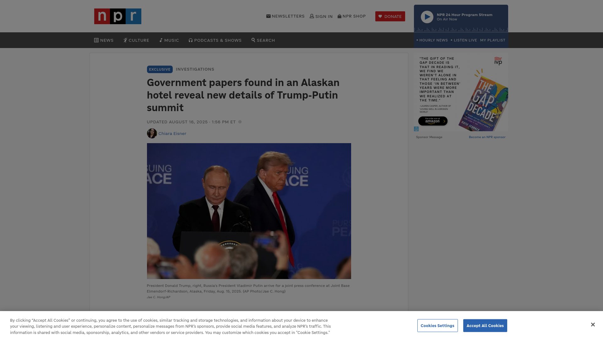 Trump-Putin documents left on hotel printer : NPR