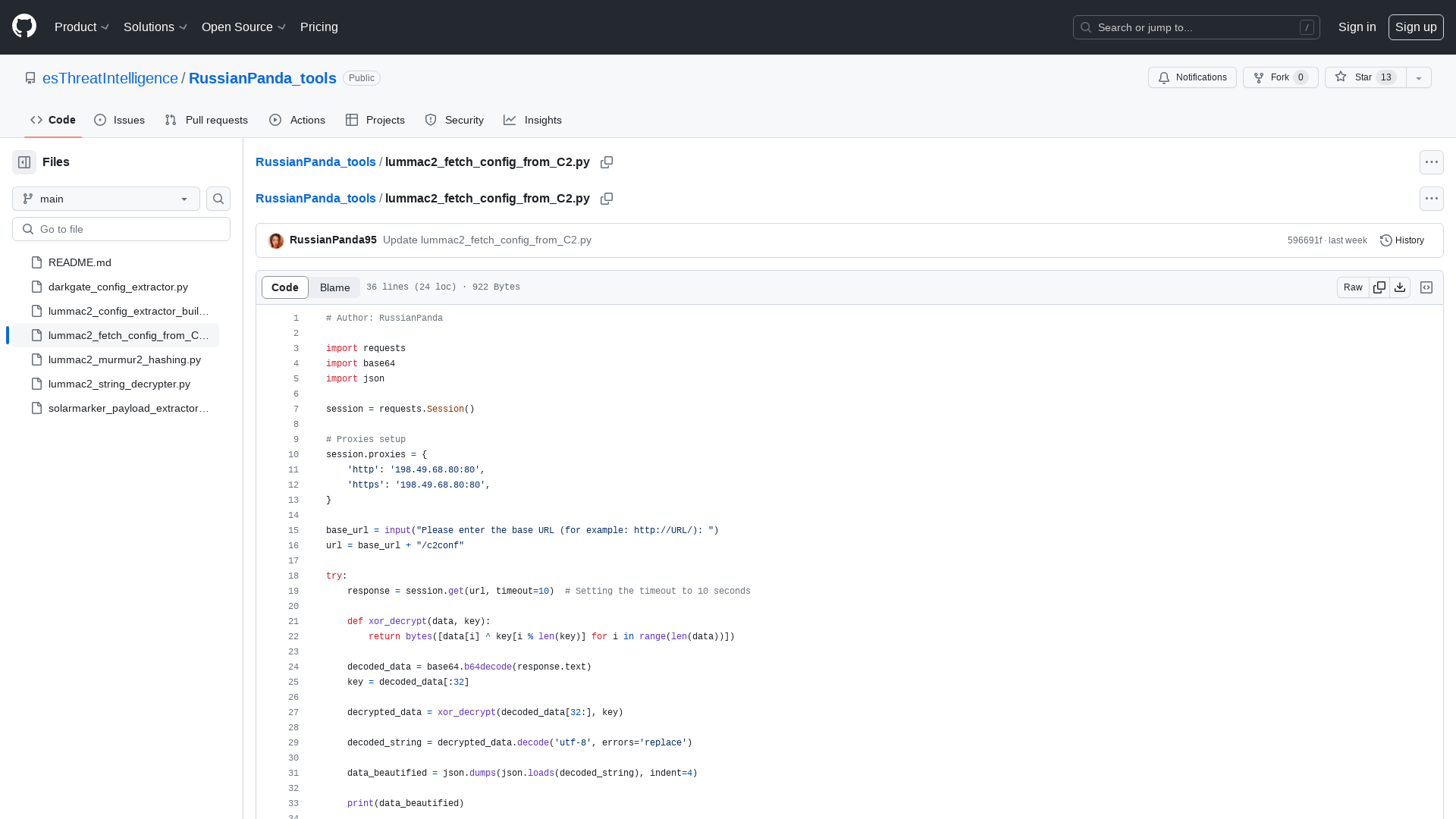 RussianPanda_tools/lummac2_fetch_config_from_C2.py at main · esThreatIntelligence/RussianPanda_tools · GitHub