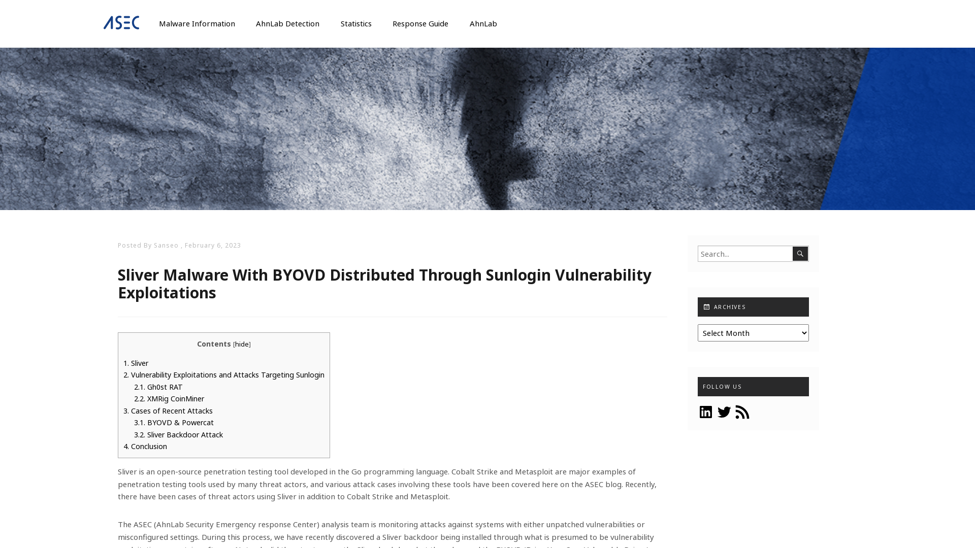 Sliver Malware With BYOVD Distributed Through Sunlogin Vulnerability Exploitations - ASEC BLOG