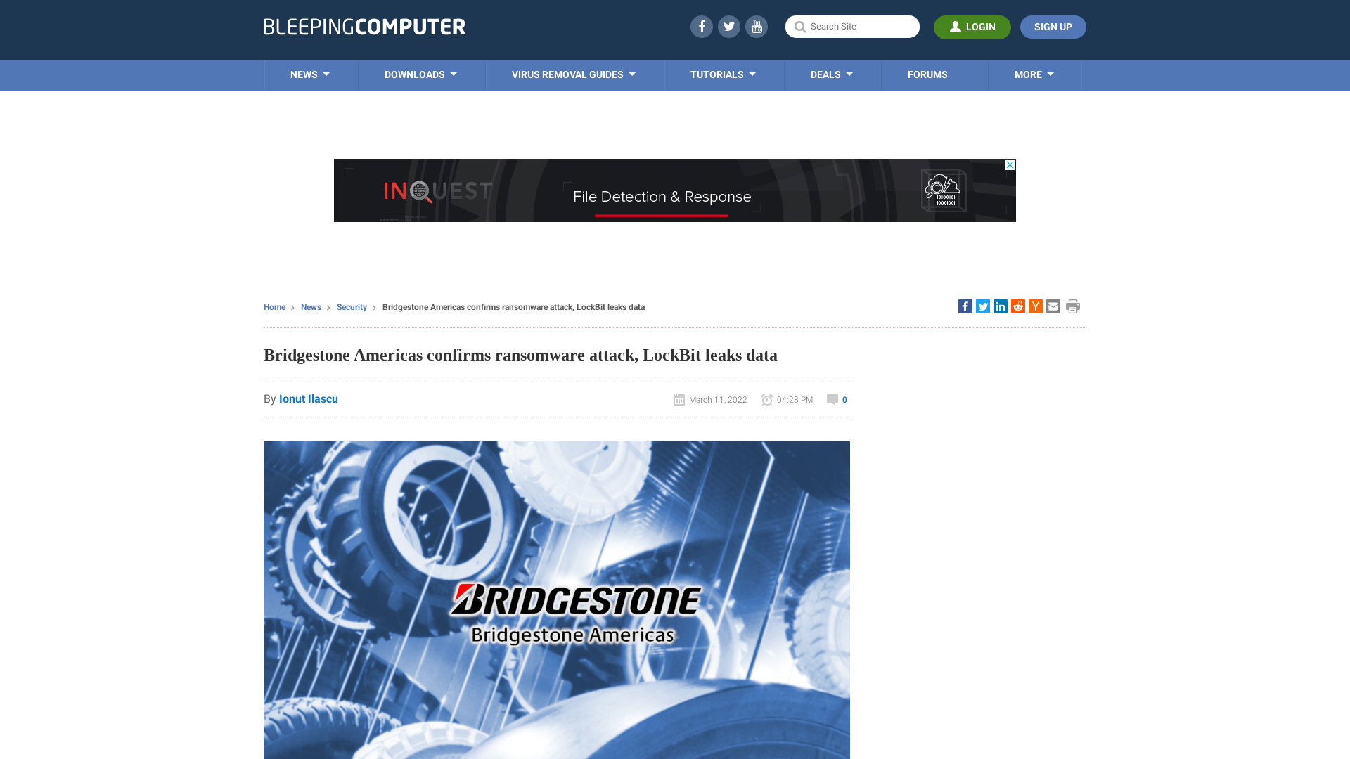 Bridgestone Americas confirms ransomware attack, LockBit leaks data