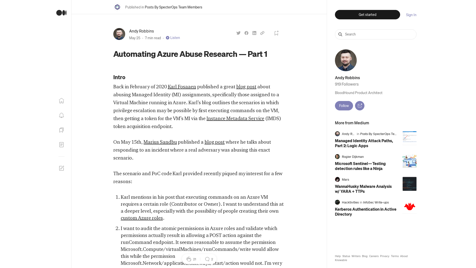 Automating Azure Abuse Research — Part 1 | by Andy Robbins | Posts By SpecterOps Team Members