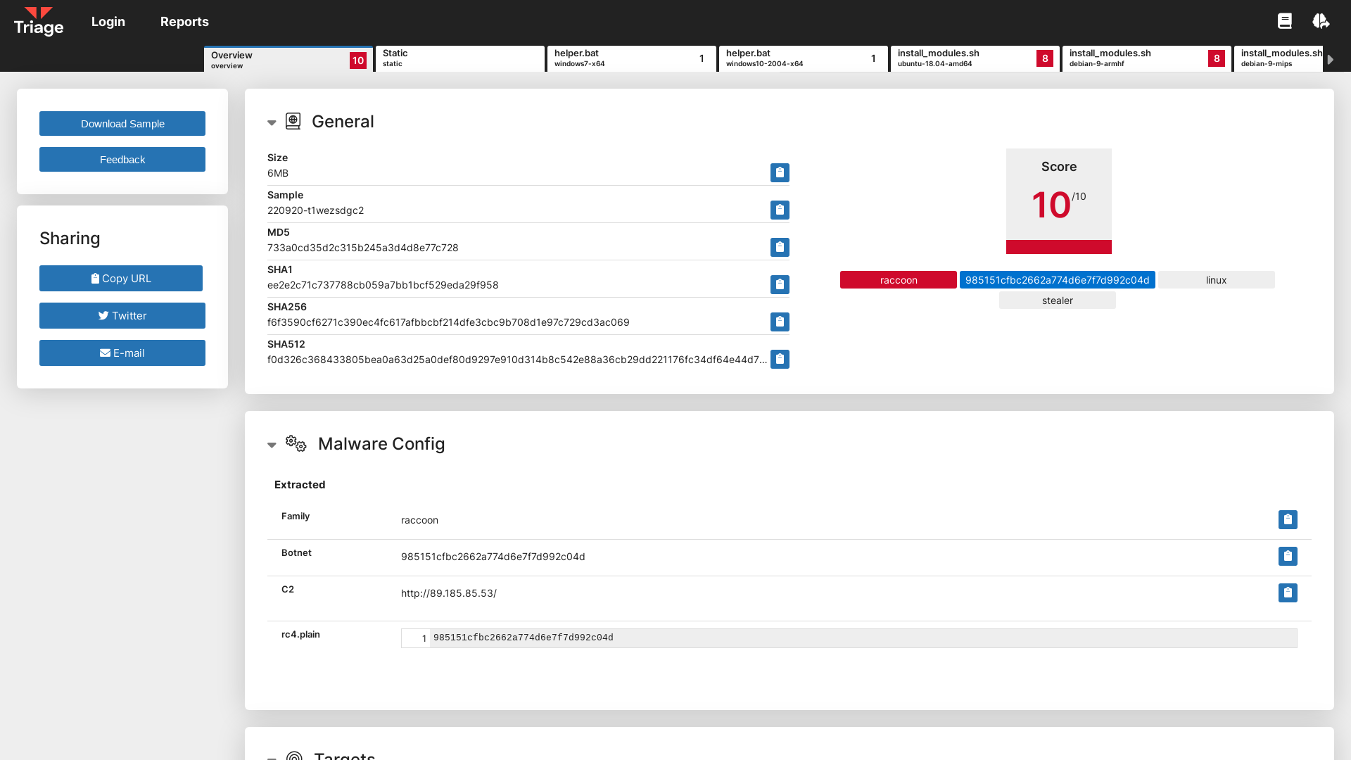 Triage | Malware sandboxing report by Hatching Triage