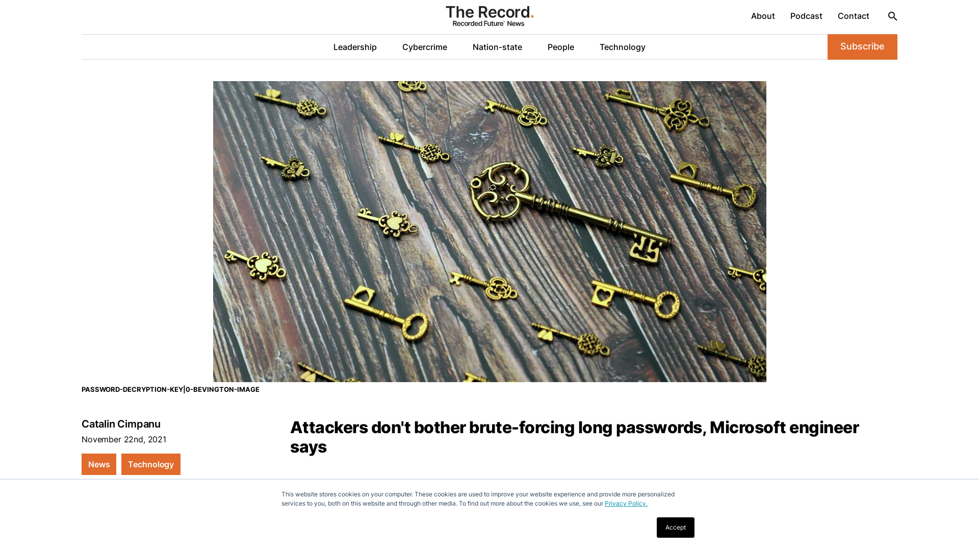 Attackers don\'t bother brute-forcing long passwords, Microsoft engineer says