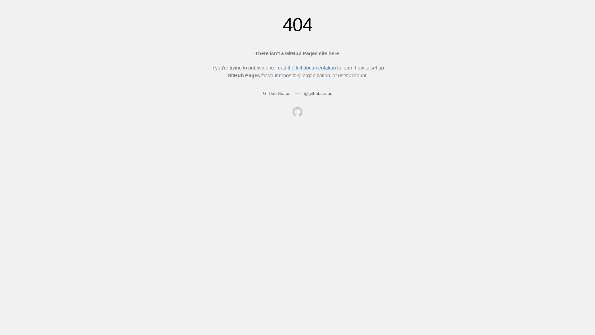 Site not found · GitHub Pages