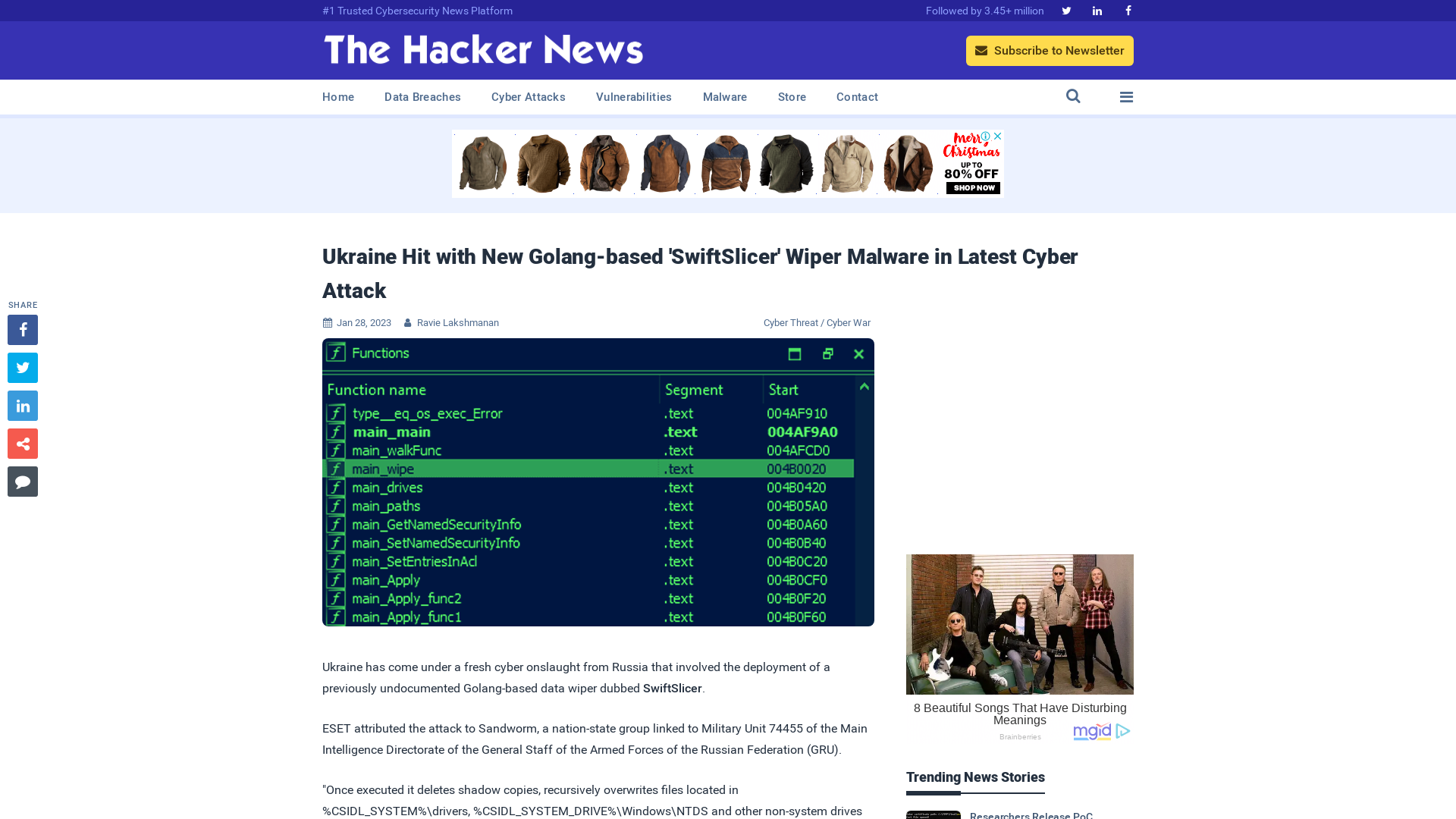 Ukraine Hit with New Golang-based 'SwiftSlicer' Wiper Malware in Latest Cyber Attack