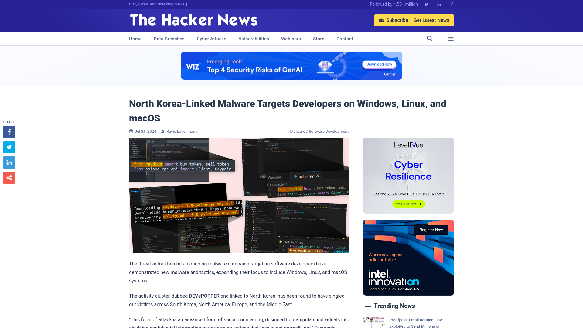 North Korea-Linked Malware Targets Developers on Windows, Linux, and macOS