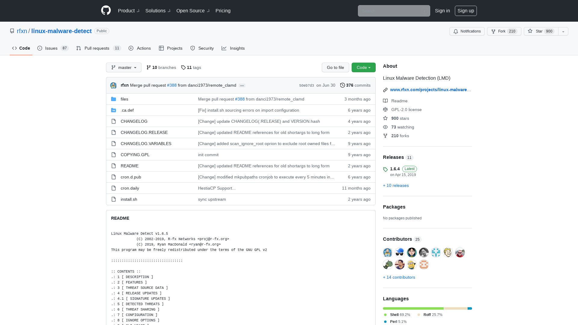GitHub - rfxn/linux-malware-detect: Linux Malware Detection (LMD)