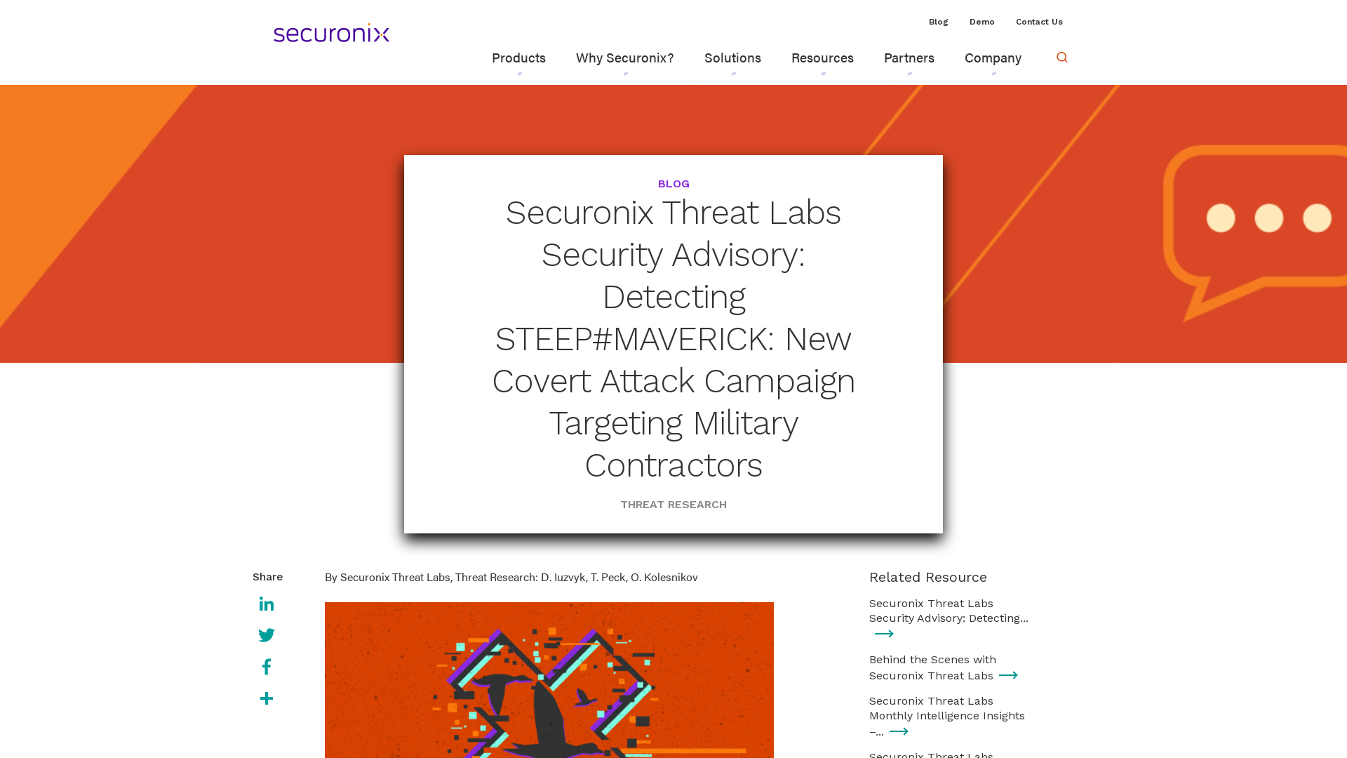 Securonix Threat Labs Security Advisory: Detecting STEEP#MAVERICK: New Covert Attack Campaign Targeting Military Contractors - Securonix