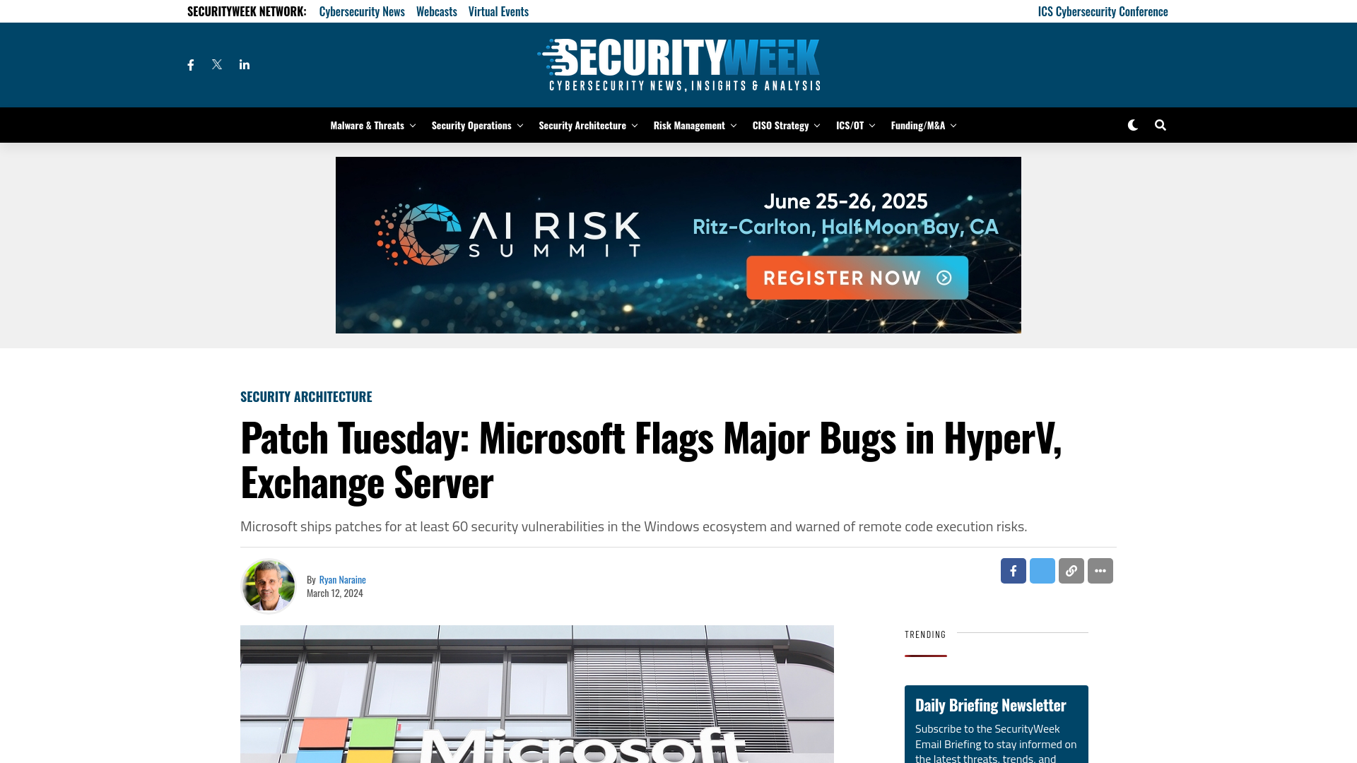 Patch Tuesday: Microsoft Flags Major Bugs in HyperV, Exchange Server  - SecurityWeek