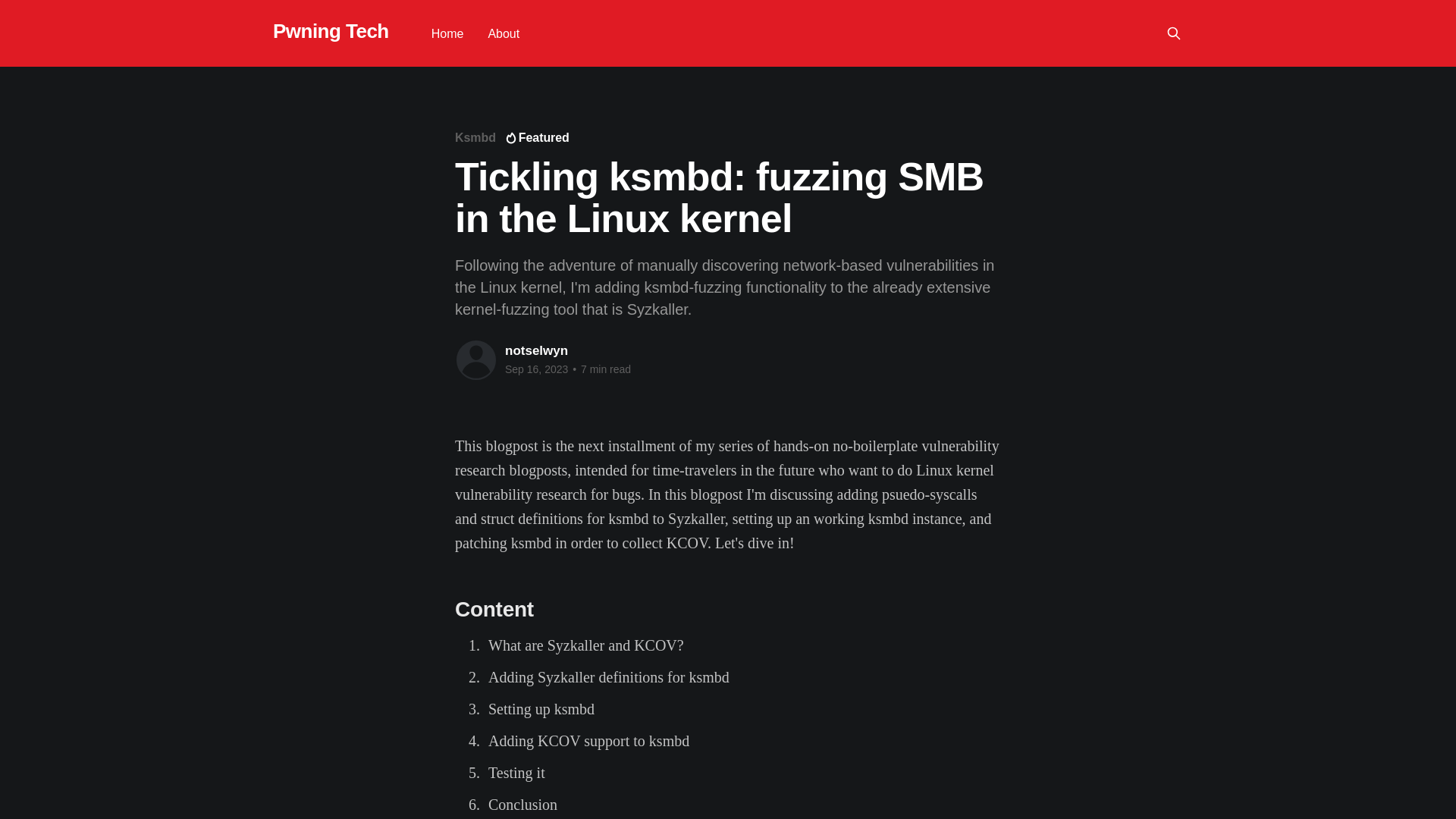 Tickling ksmbd: fuzzing SMB in the Linux kernel