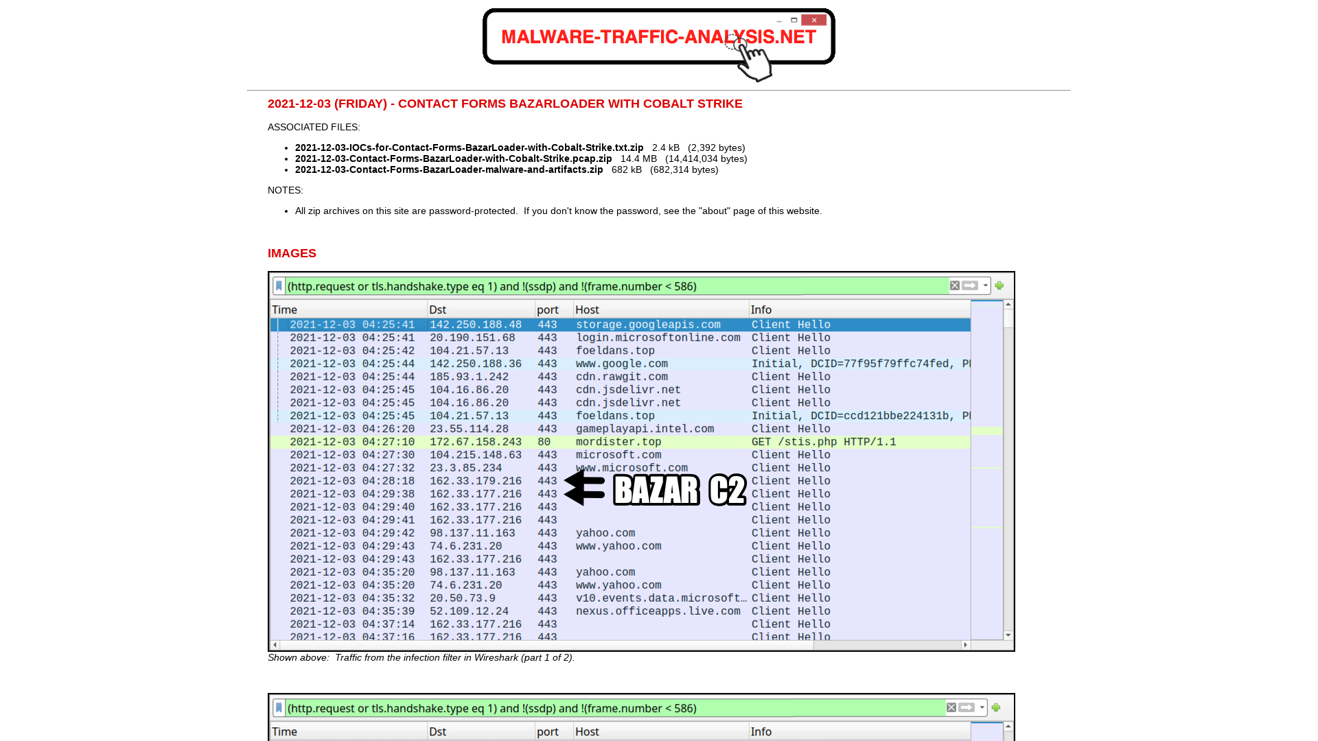 Malware-Traffic-Analysis.net - 2021-12-03 (Friday) - Contact Forms campaign BazarLoader with Cobalt Strike