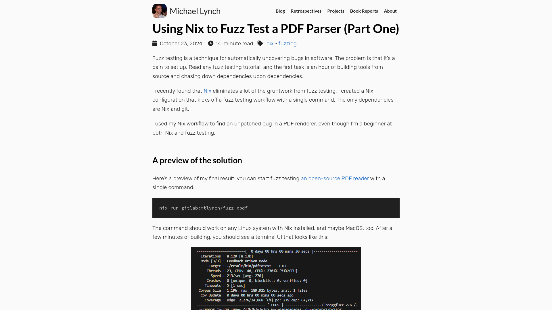 Using Nix to Fuzz Test a PDF Parser (Part One) · mtlynch.io