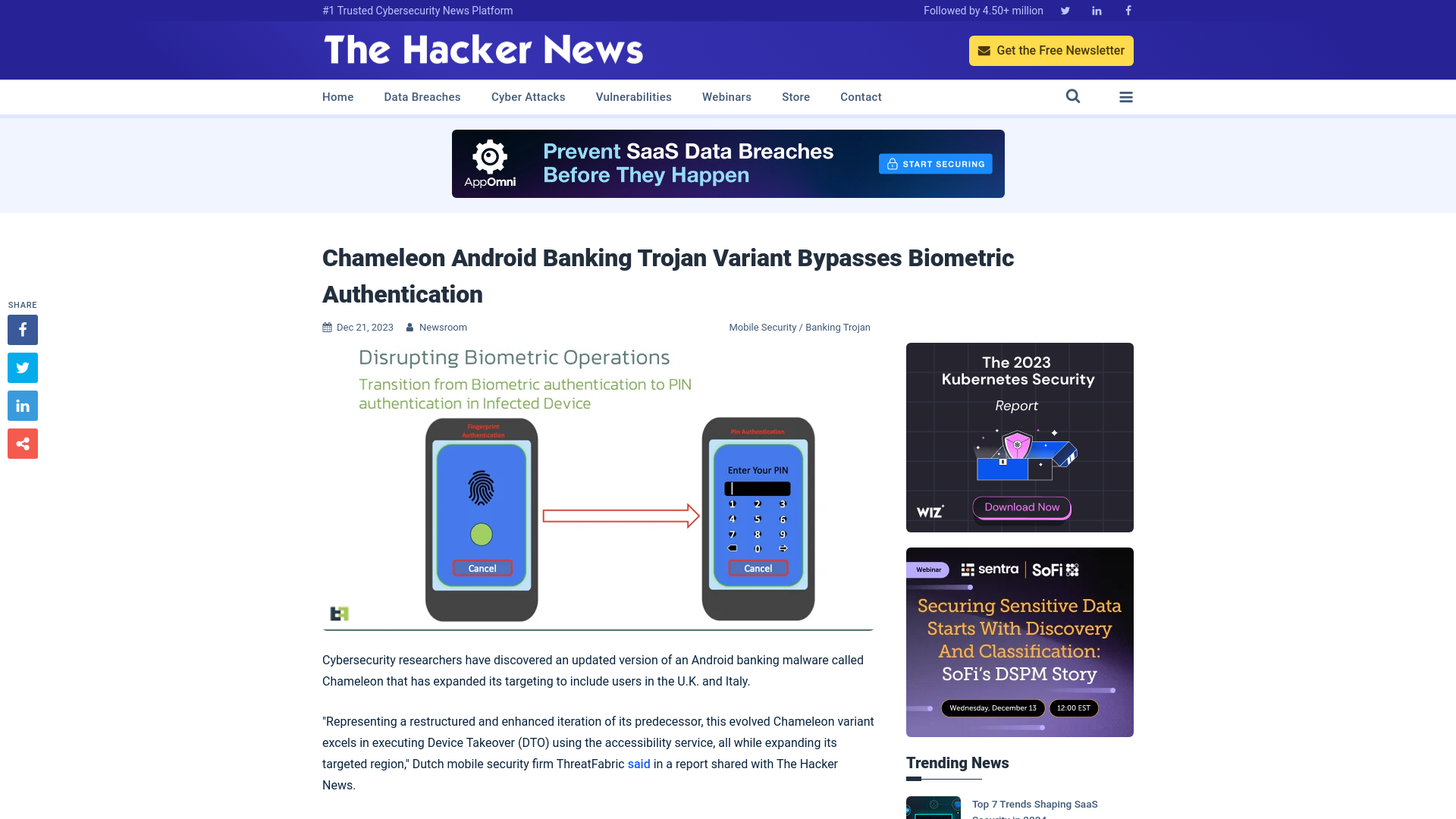 Chameleon Android Banking Trojan Variant Bypasses Biometric Authentication