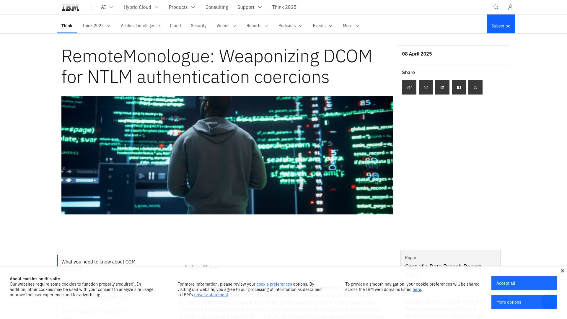 RemoteMonologue: Weaponizing DCOM for NTLM authentication coercions | IBM