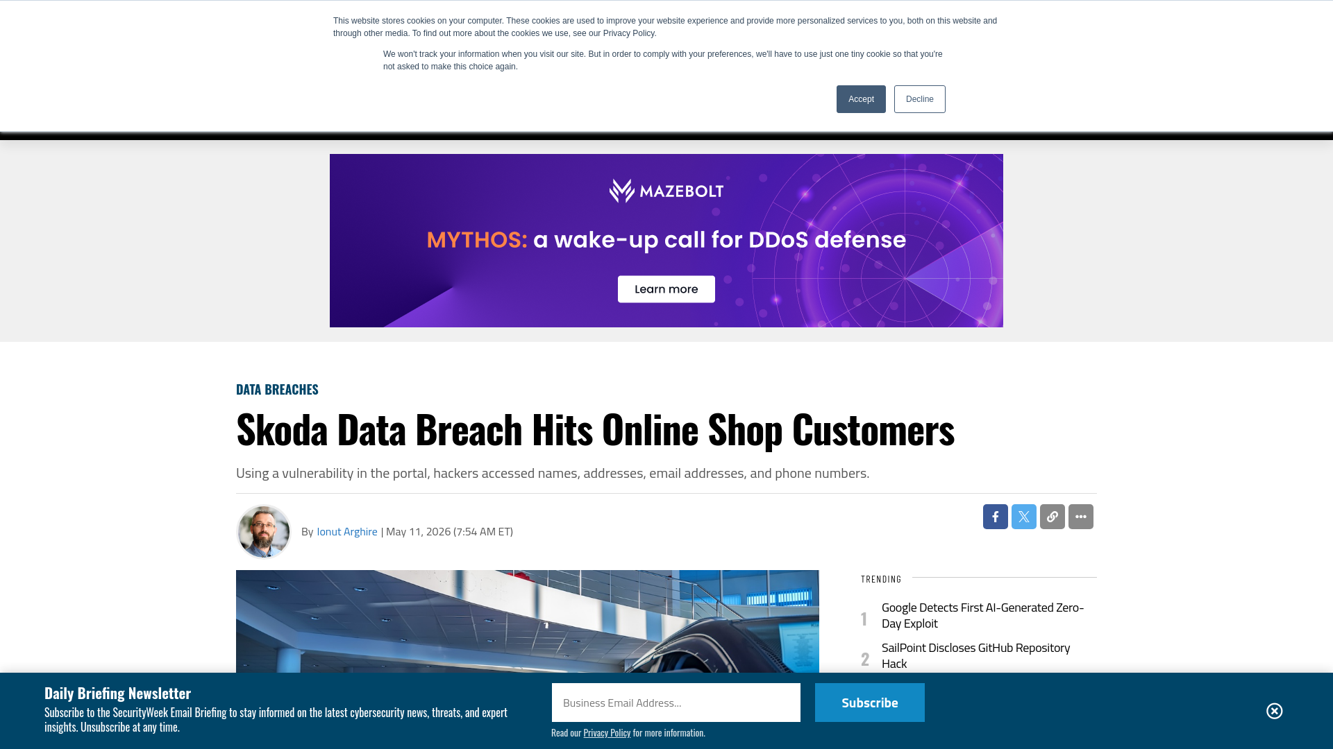 Skoda Data Breach Hits Online Shop Customers - SecurityWeek