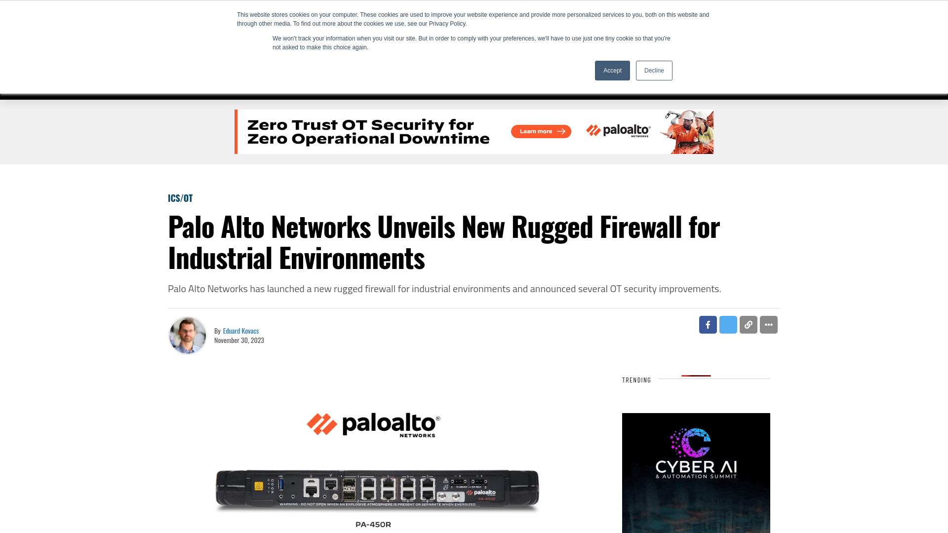 Palo Alto Networks Unveils New Rugged Firewall for Industrial Environments  - SecurityWeek