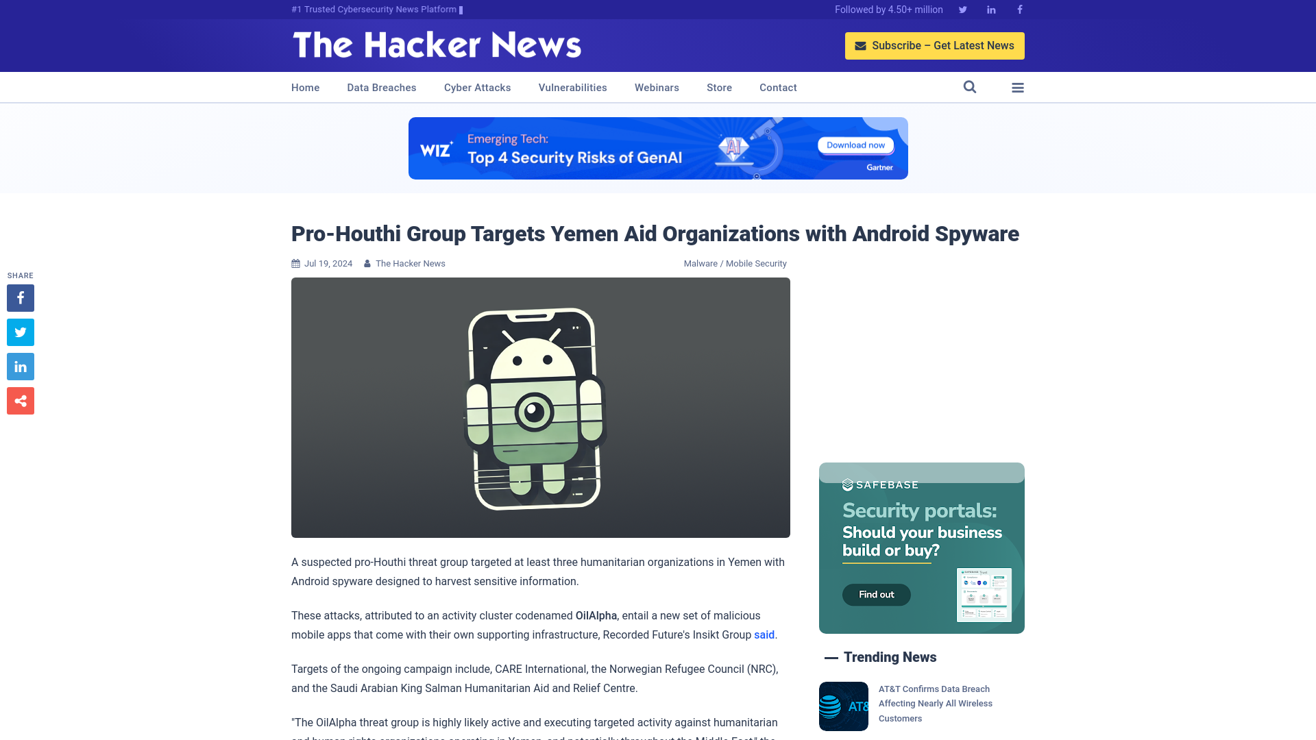 Pro-Houthi Group Targets Yemen Aid Organizations with Android Spyware