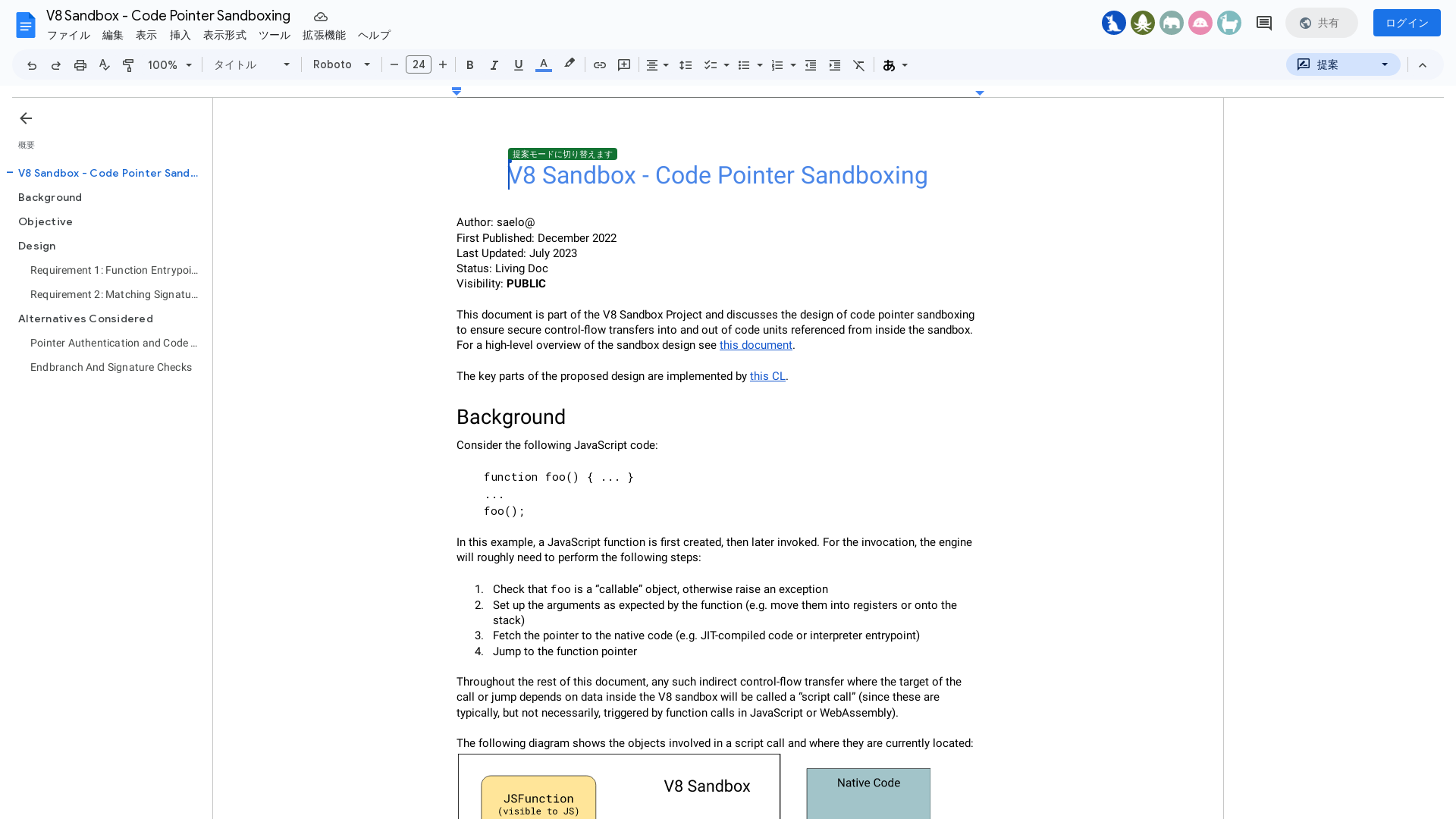 V8 Sandbox - Code Pointer Sandboxing - Google ドキュメント